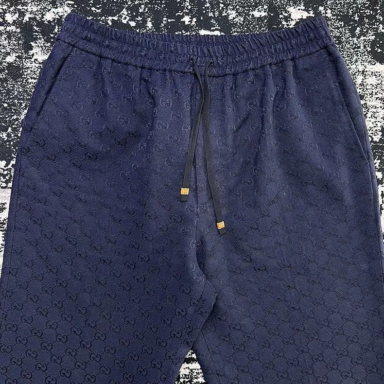 Gucci Gucci Dark blue double G full print logo straight loose ca Size US 36 / EU 52 - 2 Thumbnail
