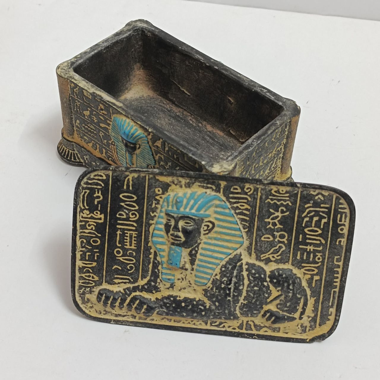 Other Antique-style Egyptian Pharaoh trinket box with hieroglyphic Size ONE SIZE - 1 Thumbnail