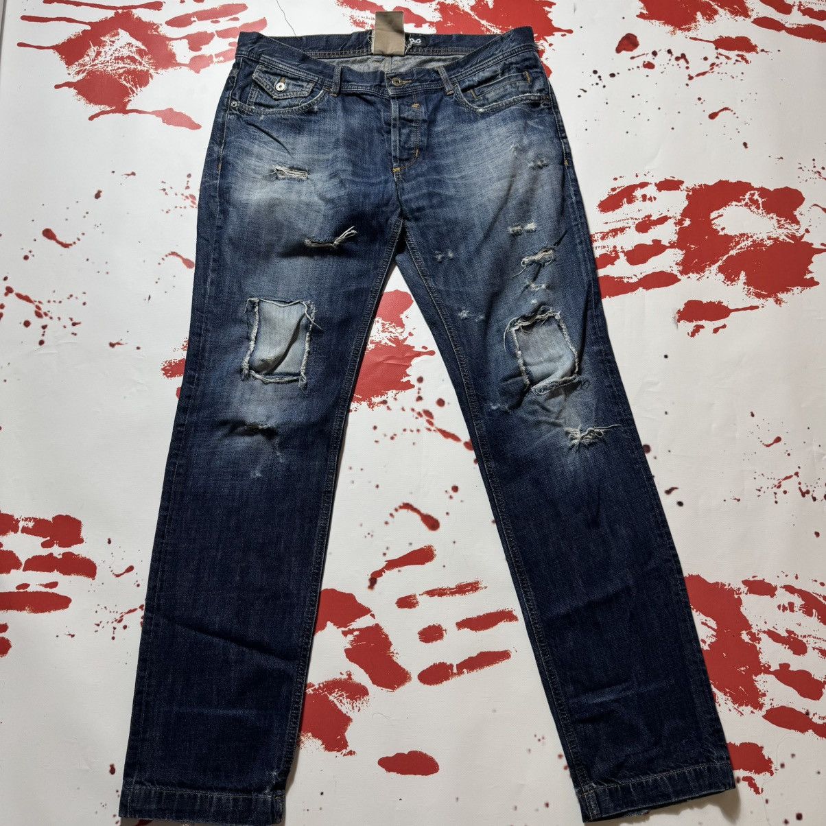 Dolce & Gabbana vintage y2k distressed flared dolce gabbana jeans Size US 36 / EU 52 - 1 Thumbnail