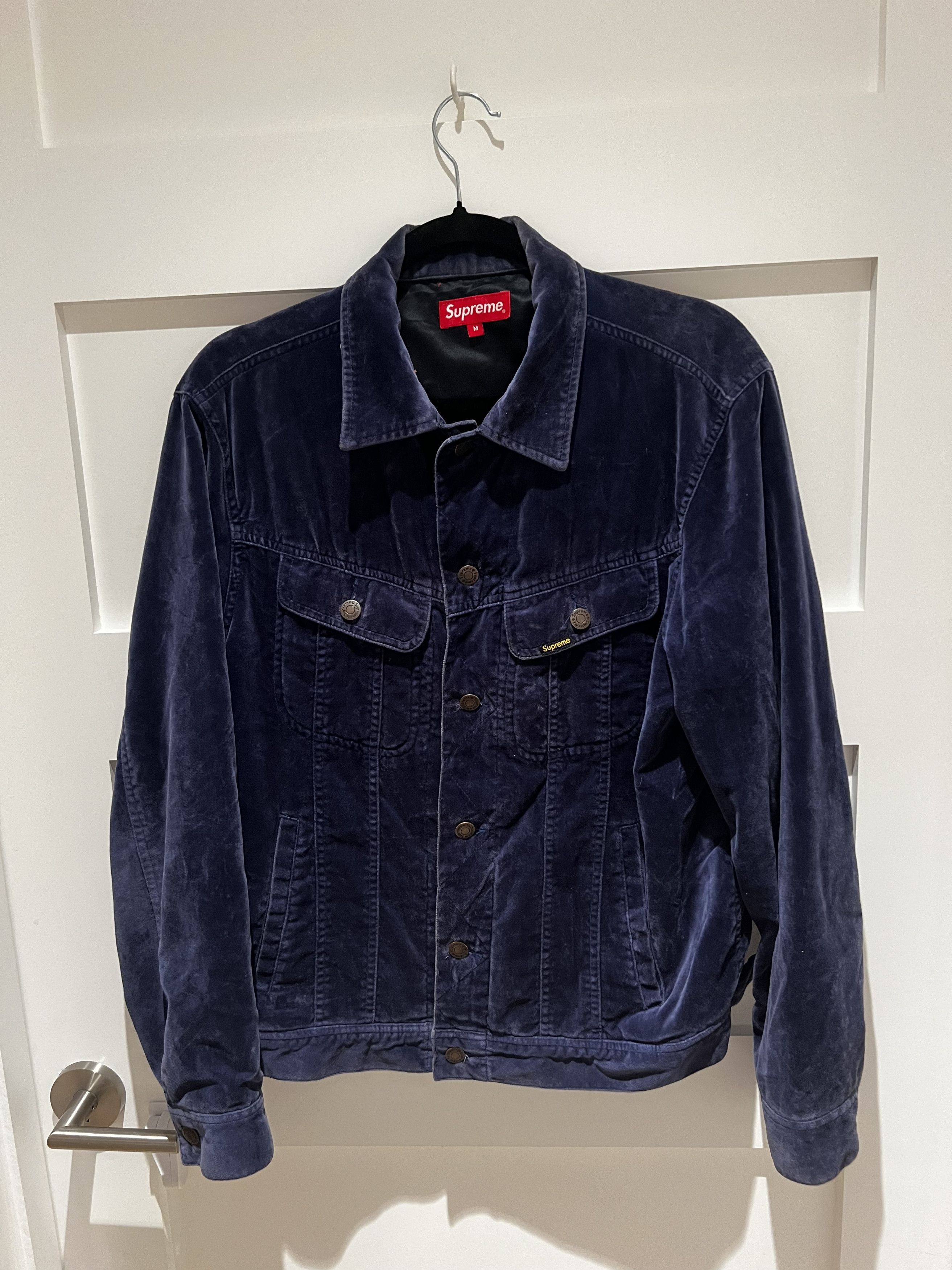 Supreme Supreme Velour Denim Jacket Rare Sick | Grailed