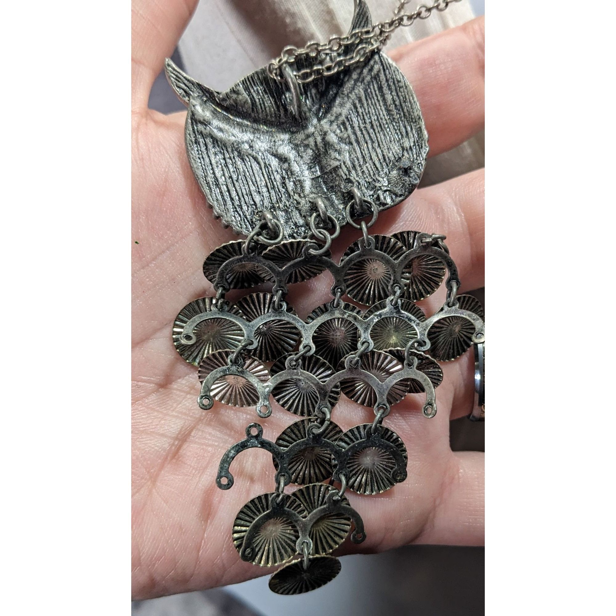 Other Quirky Y2K Own Pedant Necklace With Disc Fringe Feathers And Size ONE SIZE - 4 Thumbnail