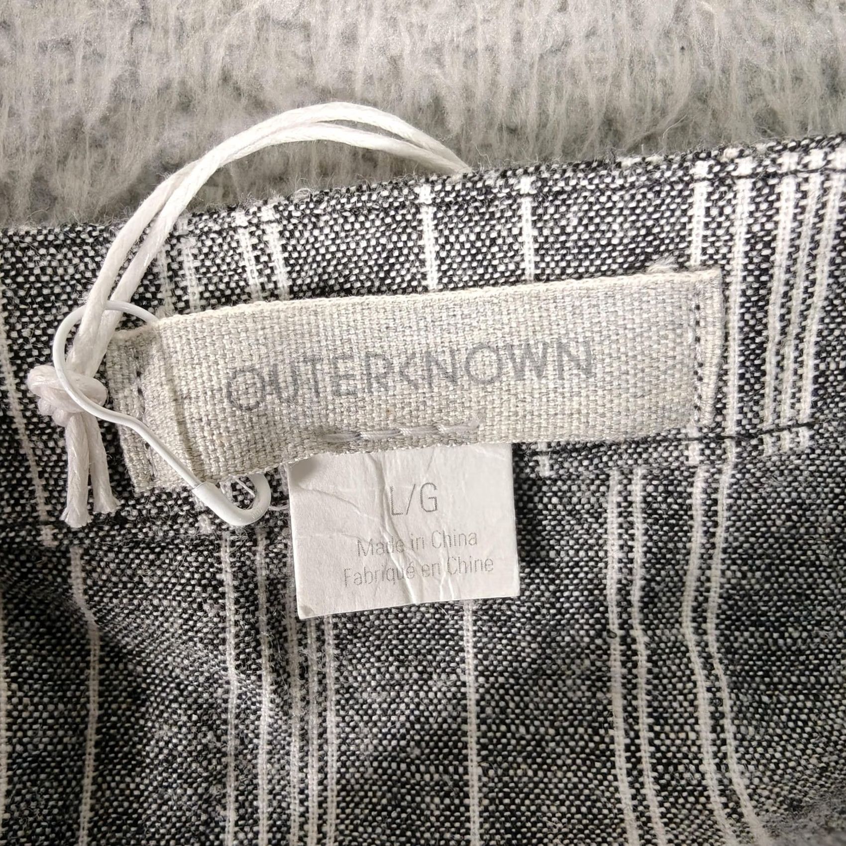 Outerknown Outerknown Womens Large Tank Top Gray White Stripe Linen Cotton Adjustable Size L / US 10 / IT 46 - 5 Thumbnail