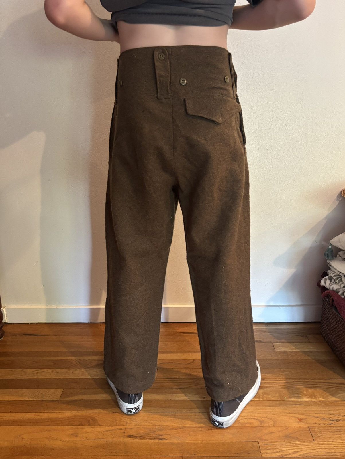 Other 1950s Military Wool Pants Size 30x29 High Waisted and Baggy! Size US 30 / EU 46 - 2 Thumbnail