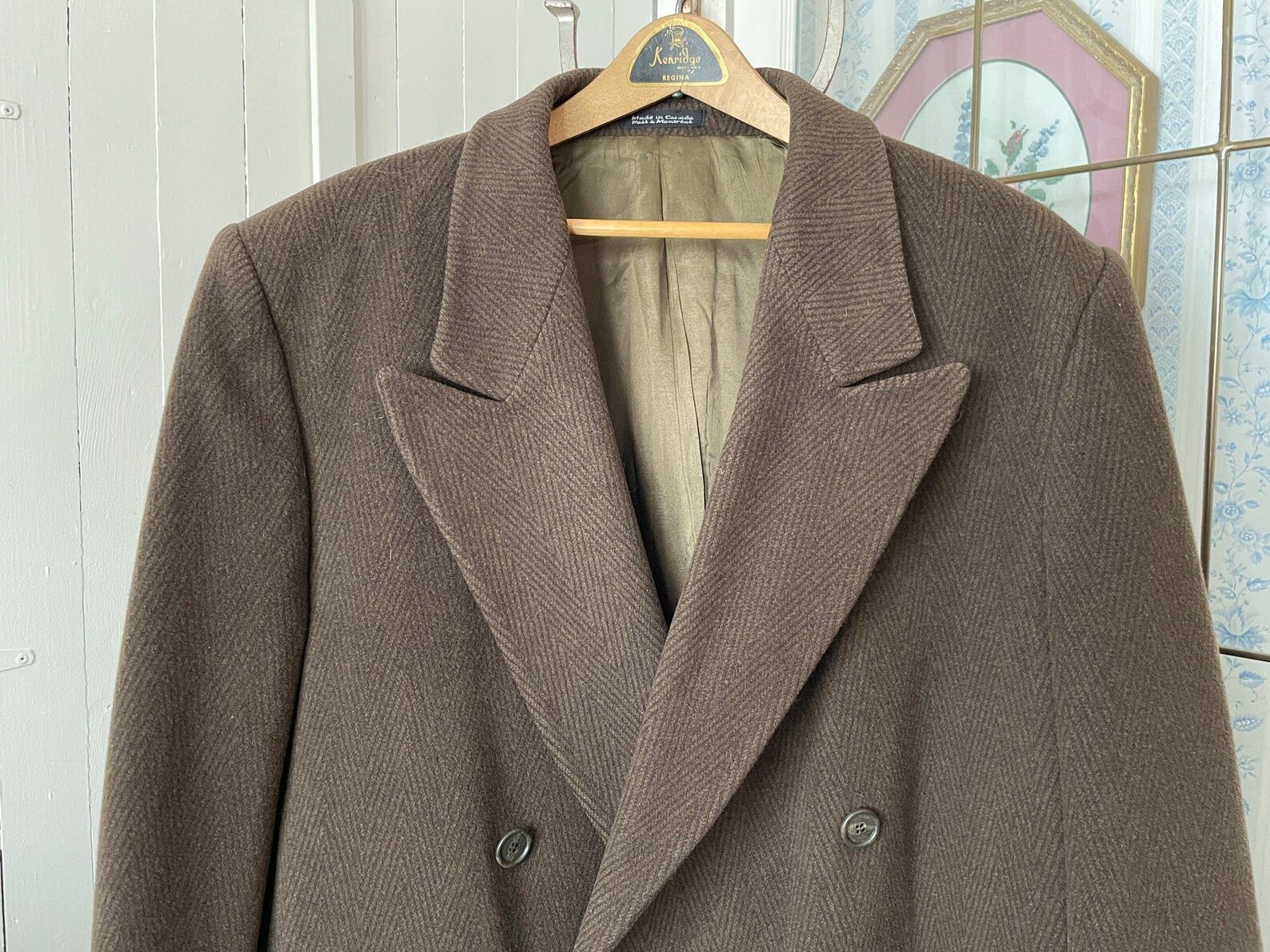 Vintage Vintage Double-Breasted Herringbone Overcoat Size US M / EU 48-50 / 2 - 3 Thumbnail