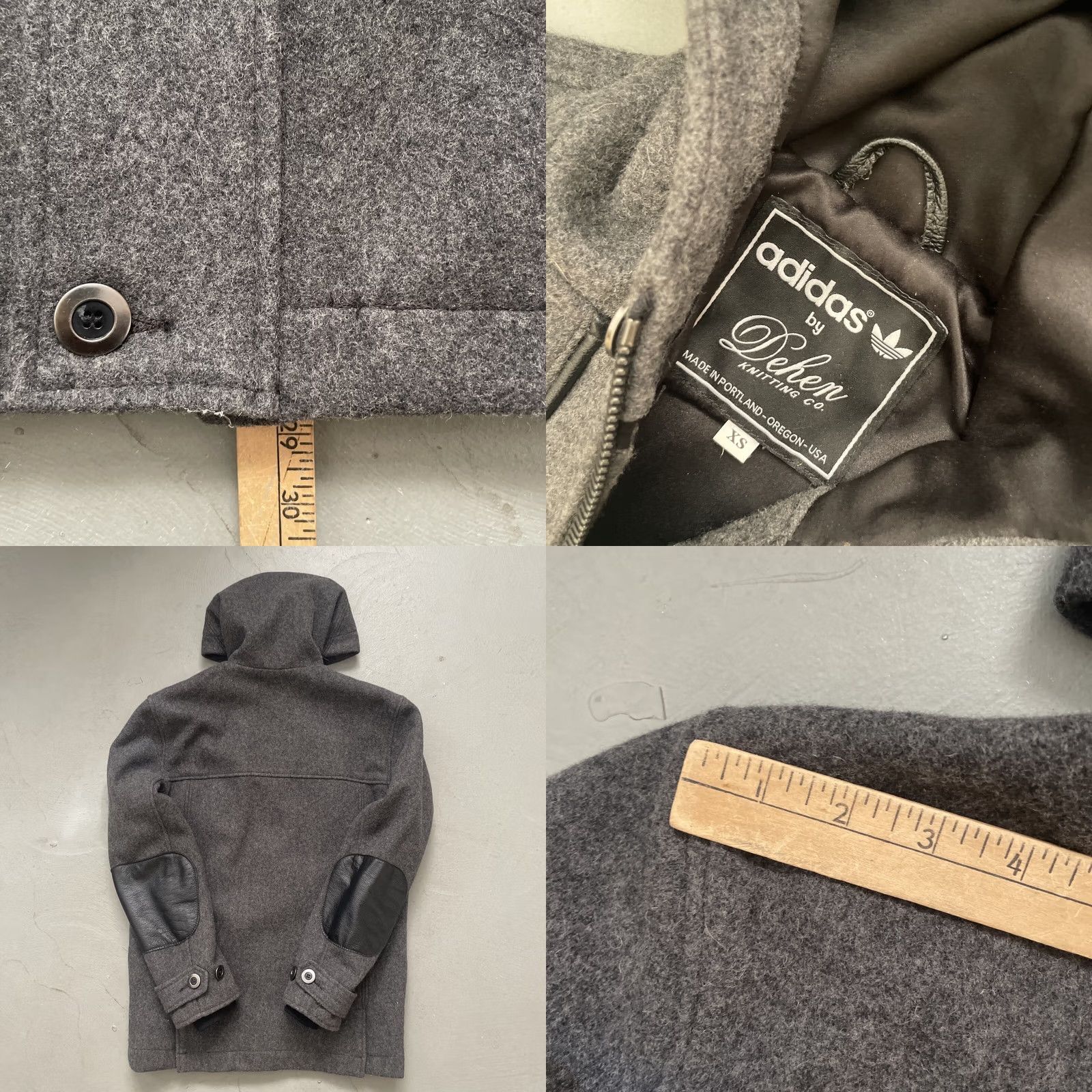 Adidas VINTAGE adidas Brooklyn Nets Wool Leather Parka Jacket XS Men Gray USA Size US XS / EU 42 / 0 - 8 Thumbnail