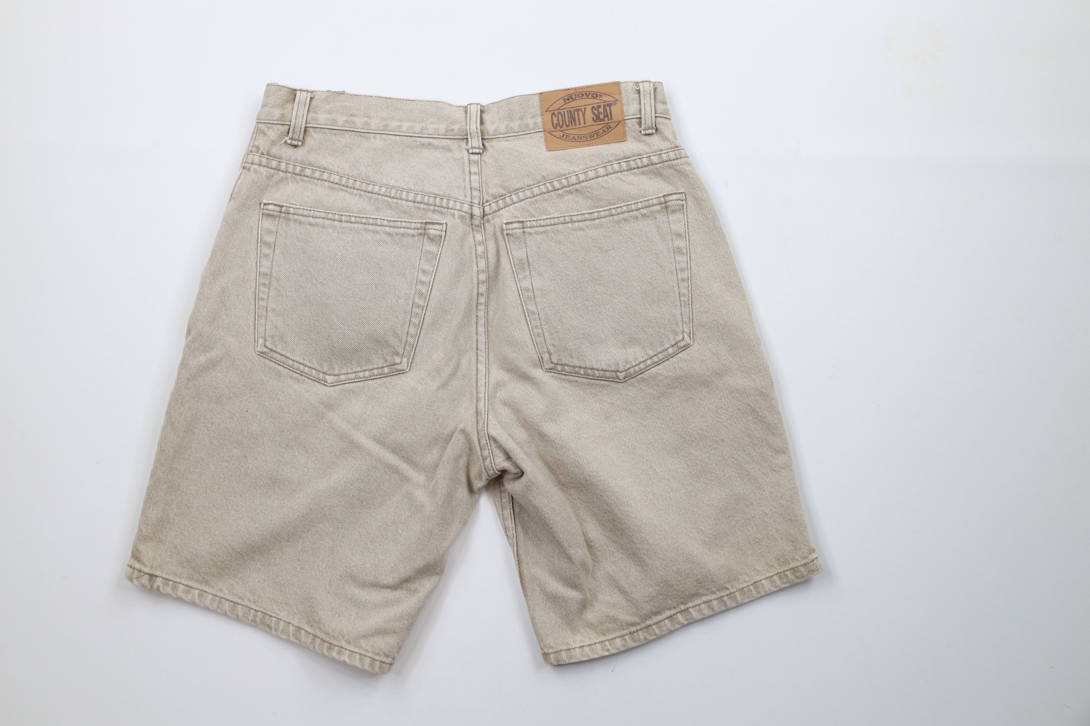 Vintage Vintage 90s Streetwear Knee Denim Jean Shorts Jorts Beige Size US 31 - 8 Thumbnail