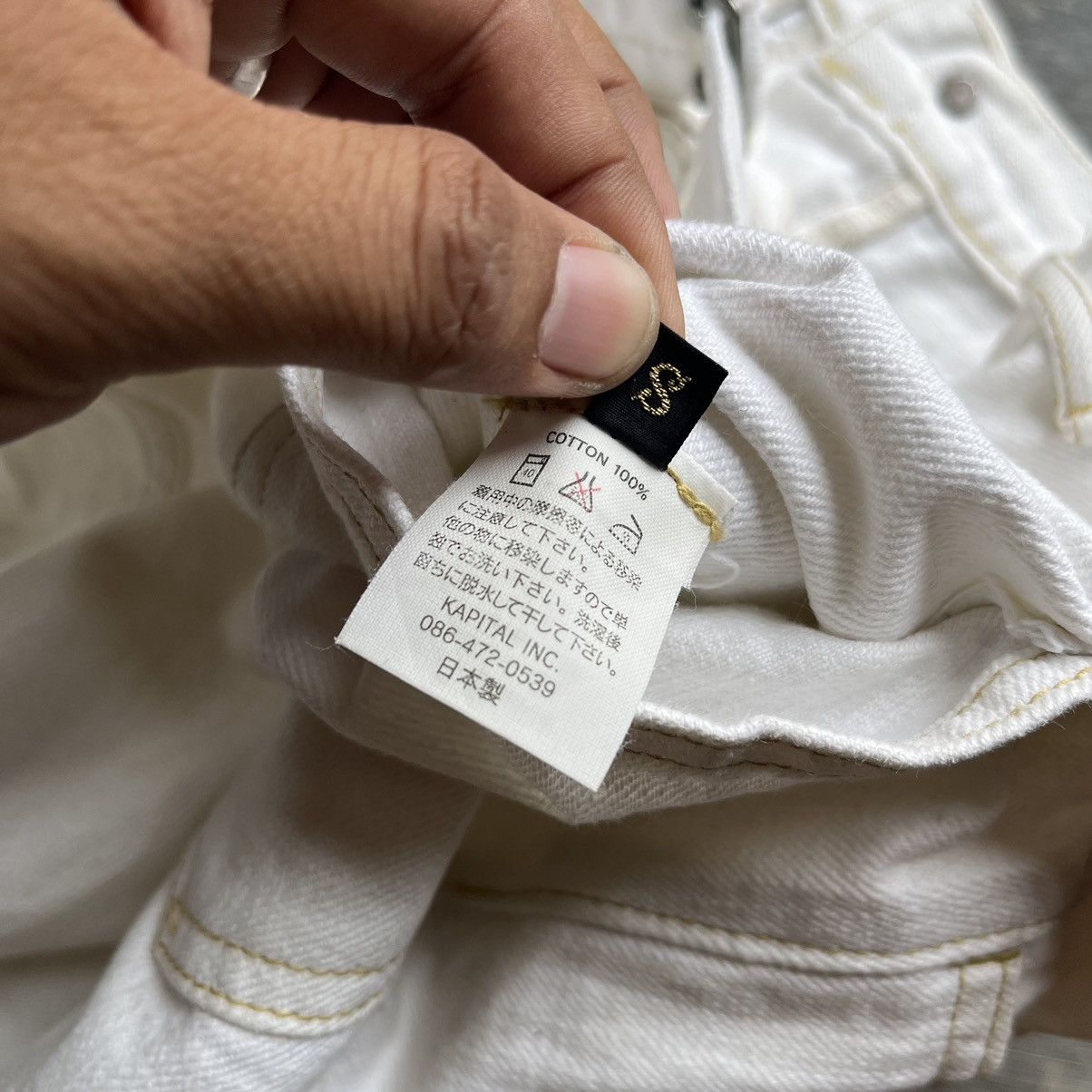 Japanese Brand × Kapital × Vintage Kapital inc buckle back white denim Size US 29 - 8 Thumbnail