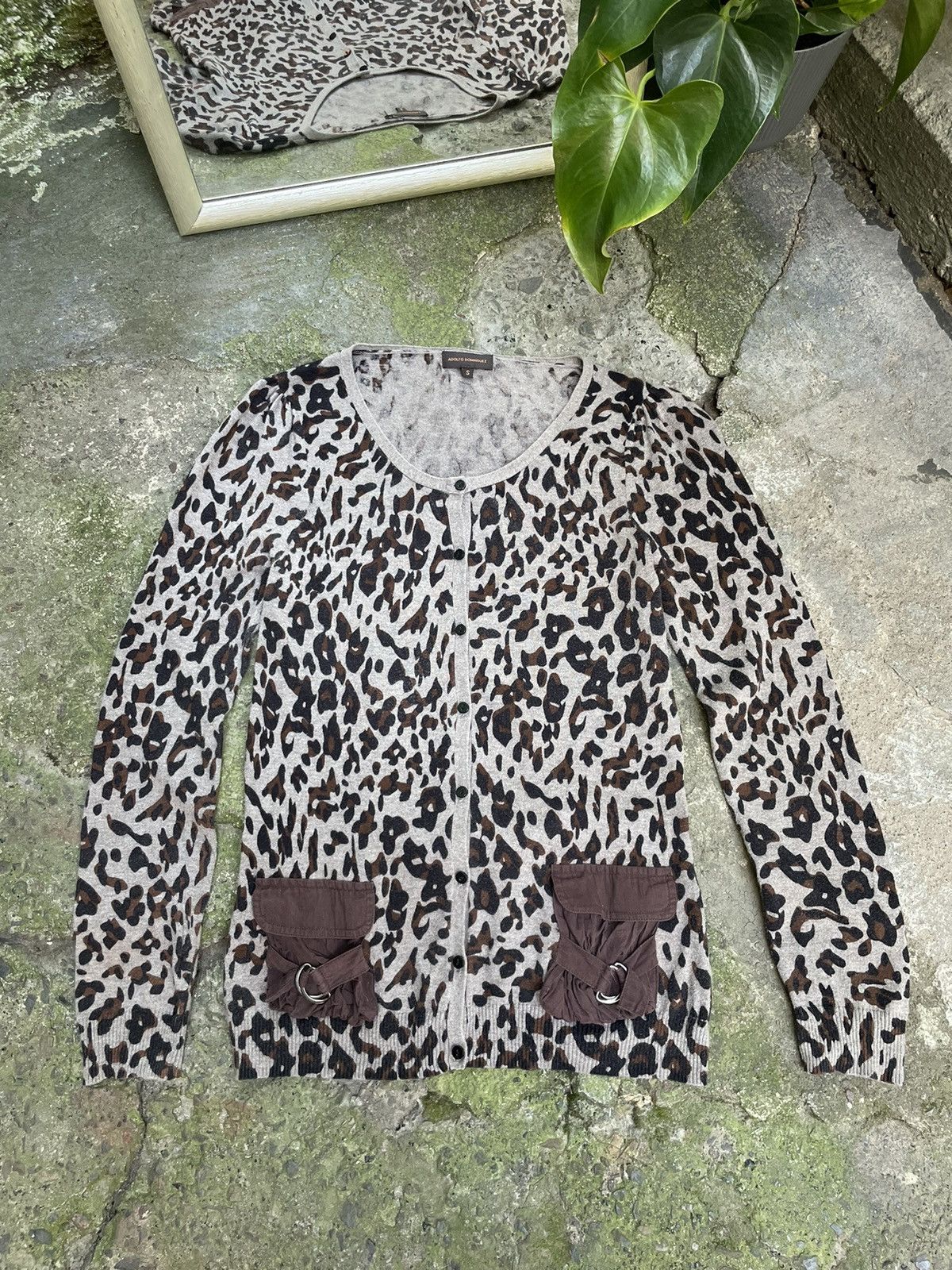 Adolfo Dominguez Adolfo Dominguez Leaopard Cardigan Pockets Brown RARE Size S / US 4 / IT 40 - 1 Thumbnail