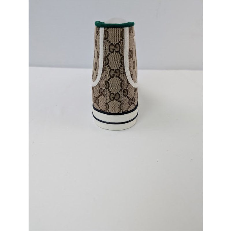 Gucci o1rshd1 Tennis 1977 Canvas High-Top Sneakers in Beige Ebony Size US 11 / EU 44 - 18 Thumbnail