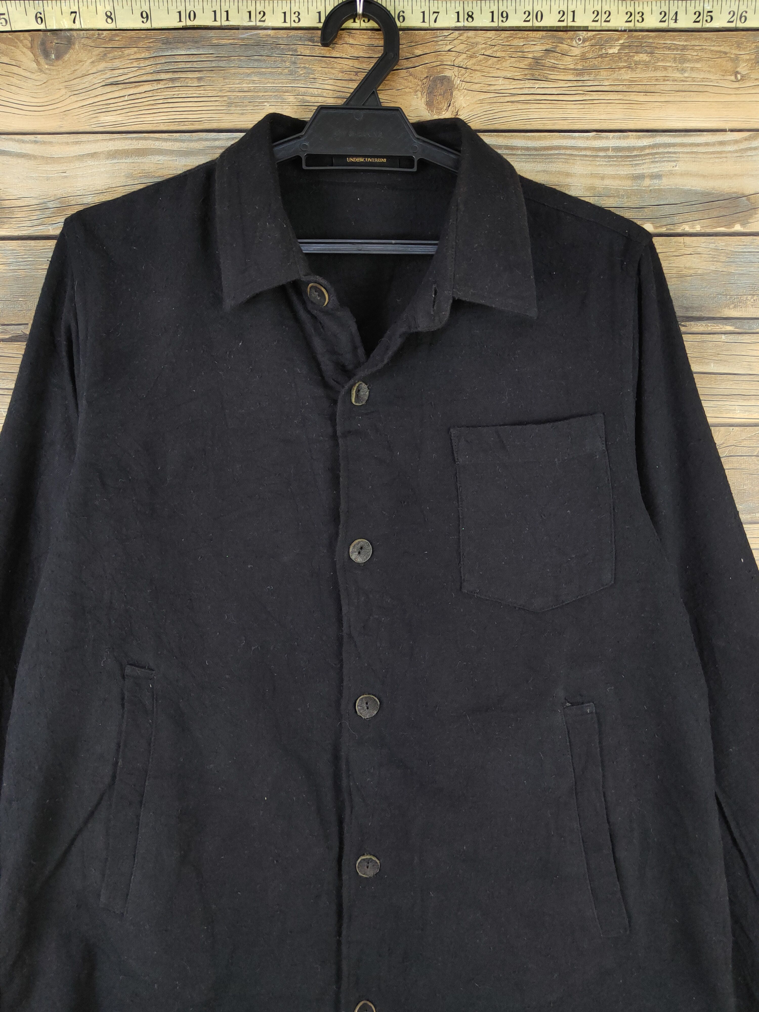 Japanese Brand × Undercover × Vintage Undercoverism Black Long Sleeve Button Up Shirts Size L / US 10 / IT 46 - 2 Thumbnail
