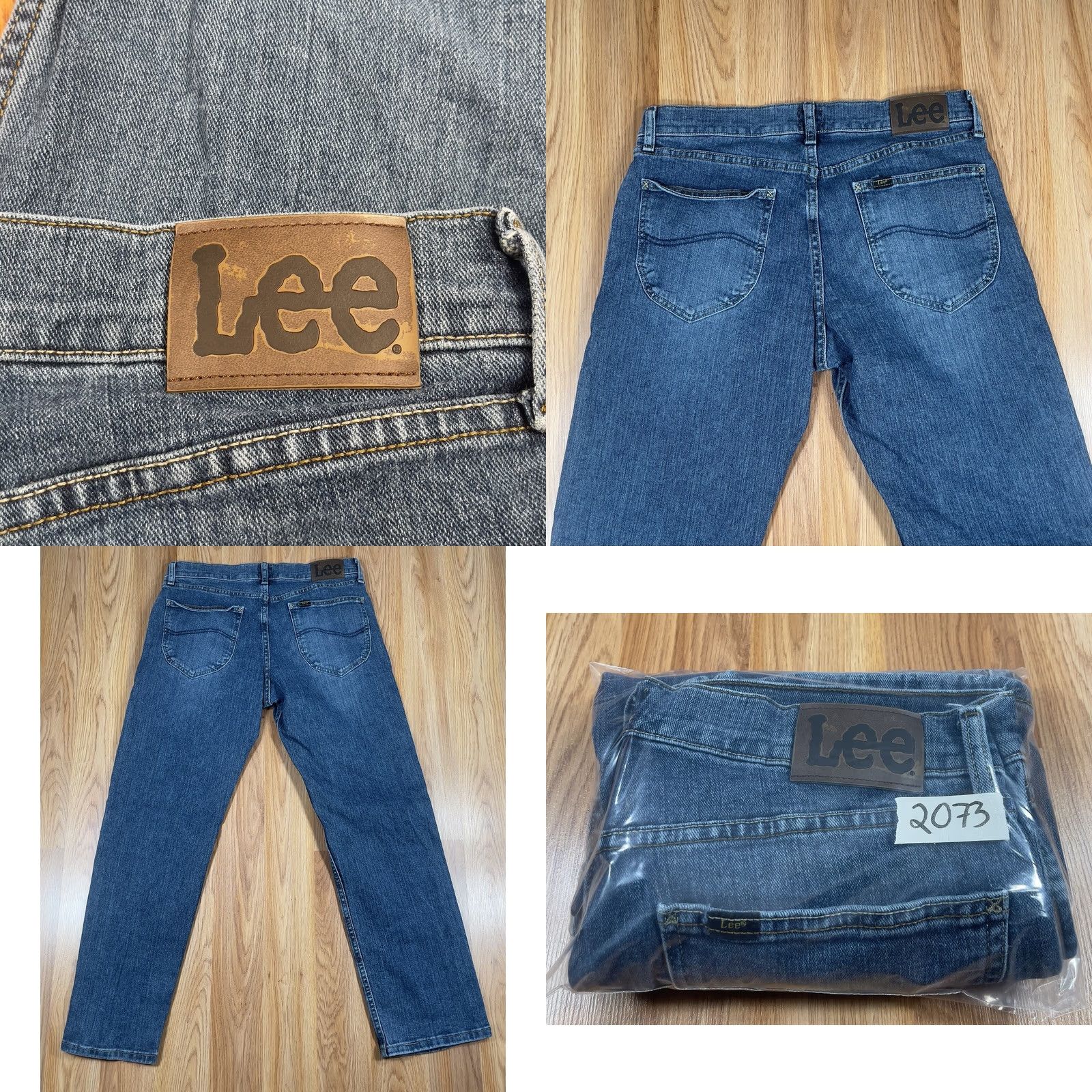 Lee Lee Jeans Mens Regular Fit Straight Leg Blue Stretch Denim Cotton Blend 33Wx30L Size US 33 - 9 Thumbnail