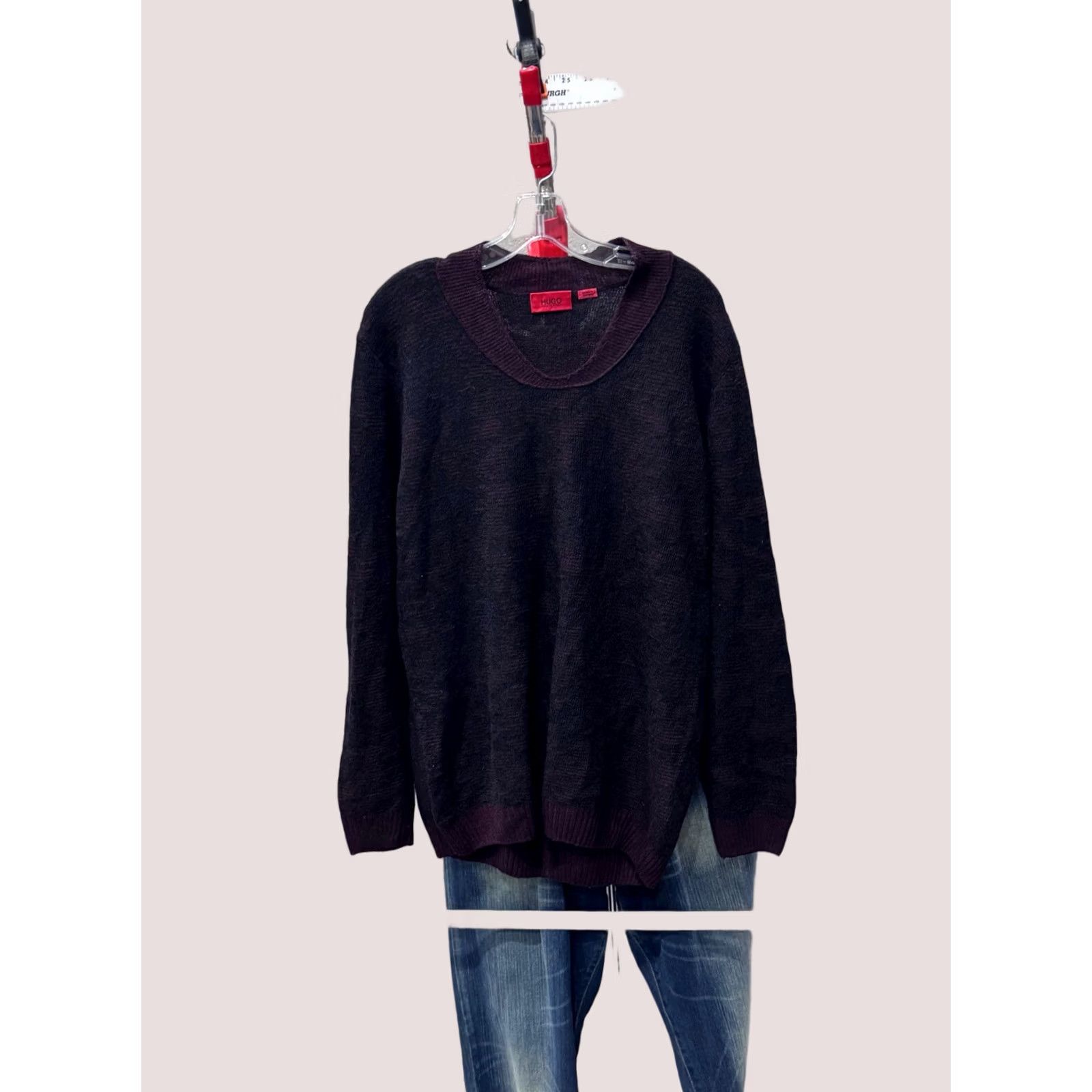 Hugo Boss Hugo Boss Plum Mohair Wool Blend Vneck SWEATER XL Mens Size US XL / EU 56 / 4 - 1 Thumbnail