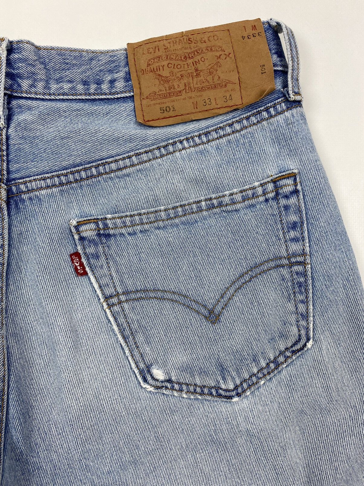 Levi's 2000s Vintage Distressed Levi’s 501 Washed Blue Denim Pants Size US 33 - 13 Thumbnail