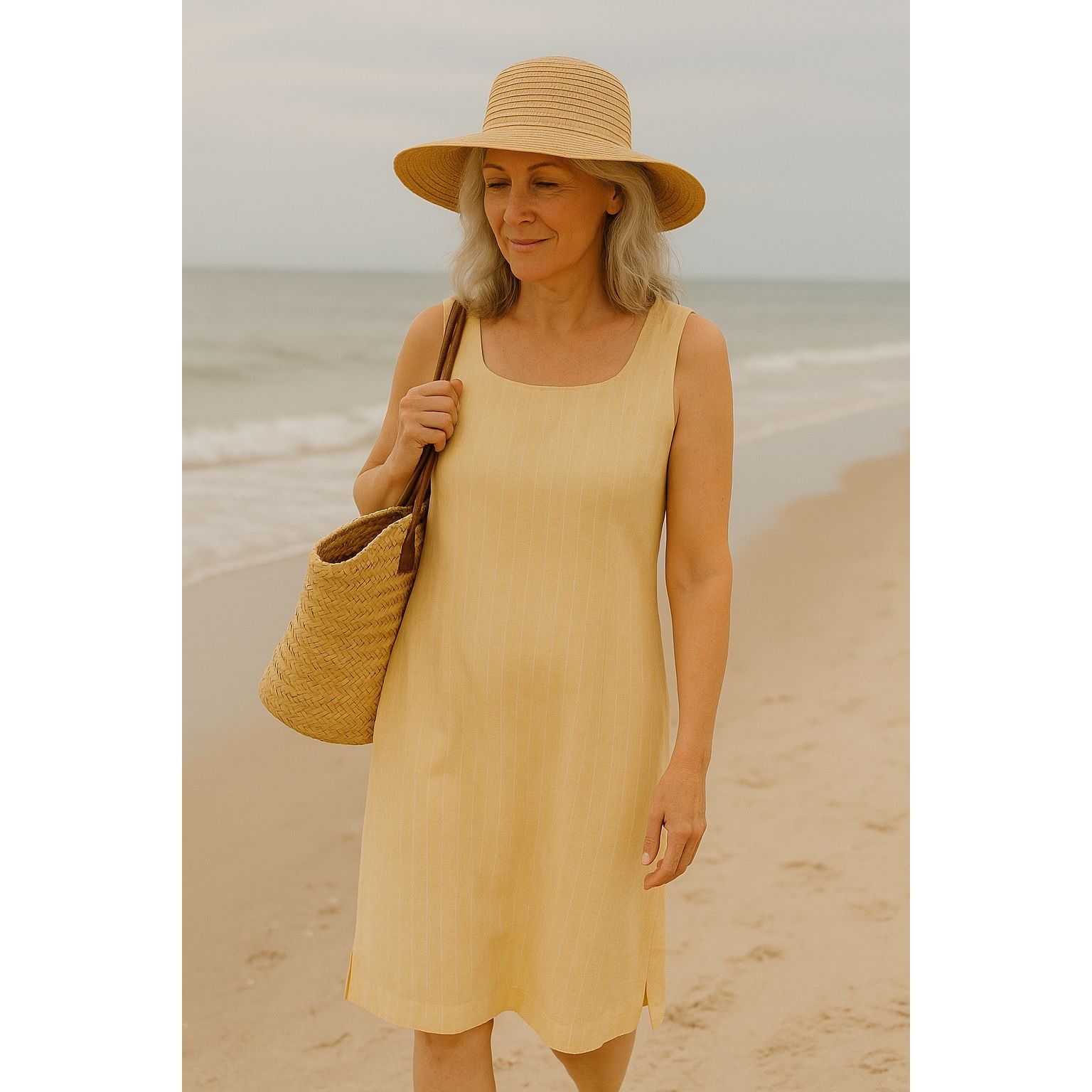 Other Lord &Taylor Women Sheath Dress Yellow 14 quiet luxury coast Size XL / US 12-14 / IT 48-50 - 1 Thumbnail