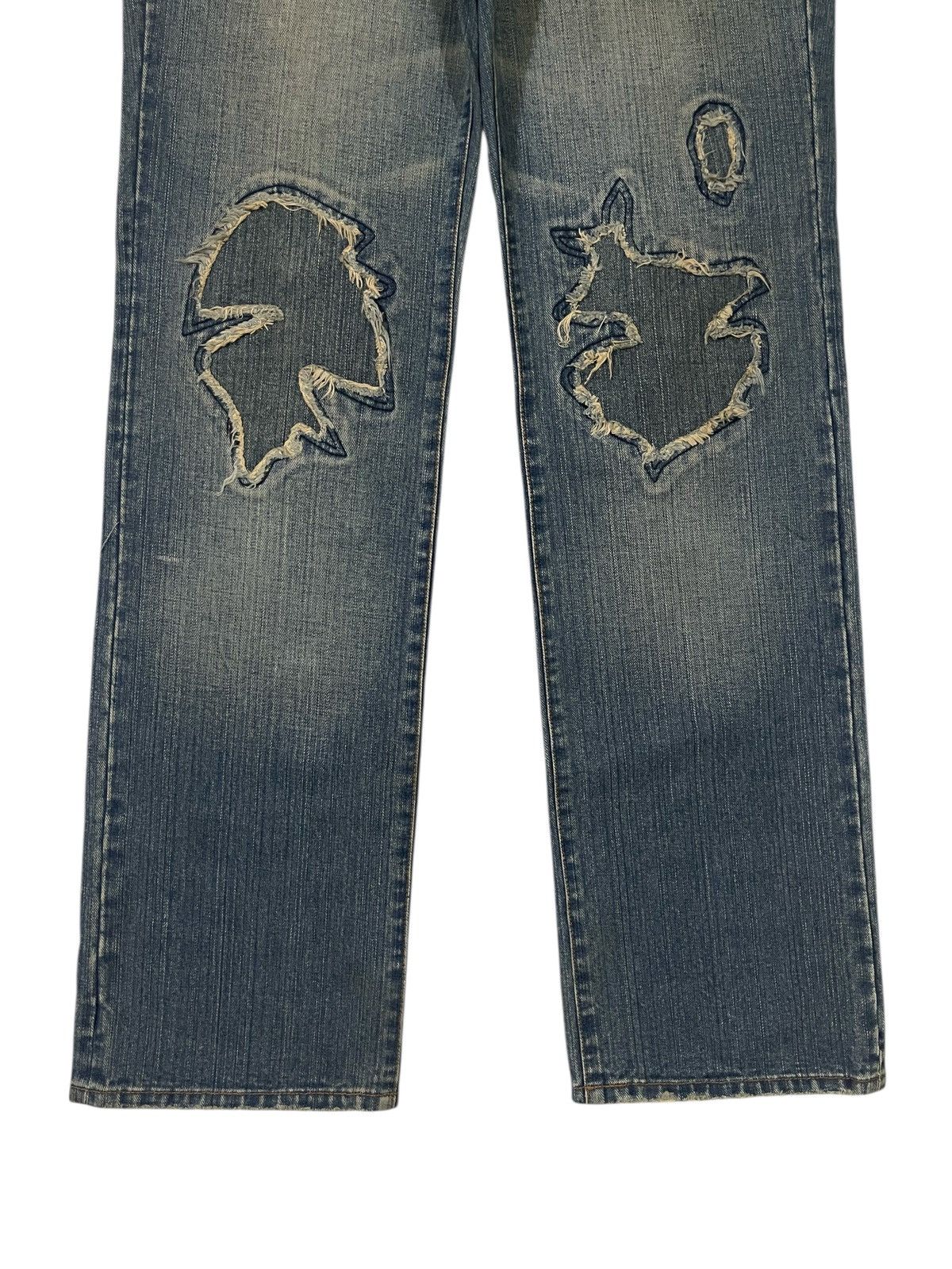 Japanese Brand Custom Culture Damage Repaired Straight Denim DAIRIKU Styled Size US 33 - 3 Thumbnail