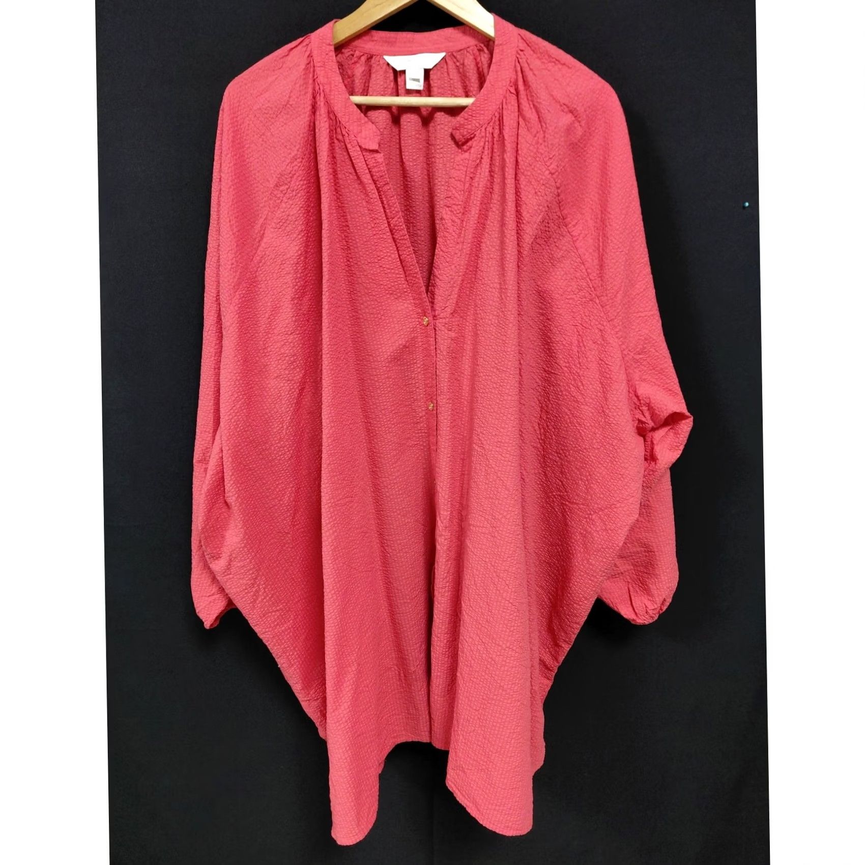 Lilly Pulitzer Lilly Pulitzer Top Womens XL Red Cotton Tunic Solid Long Sleeve Women Size Size XL / US 12-14 / IT 48-50 - 2 Thumbnail