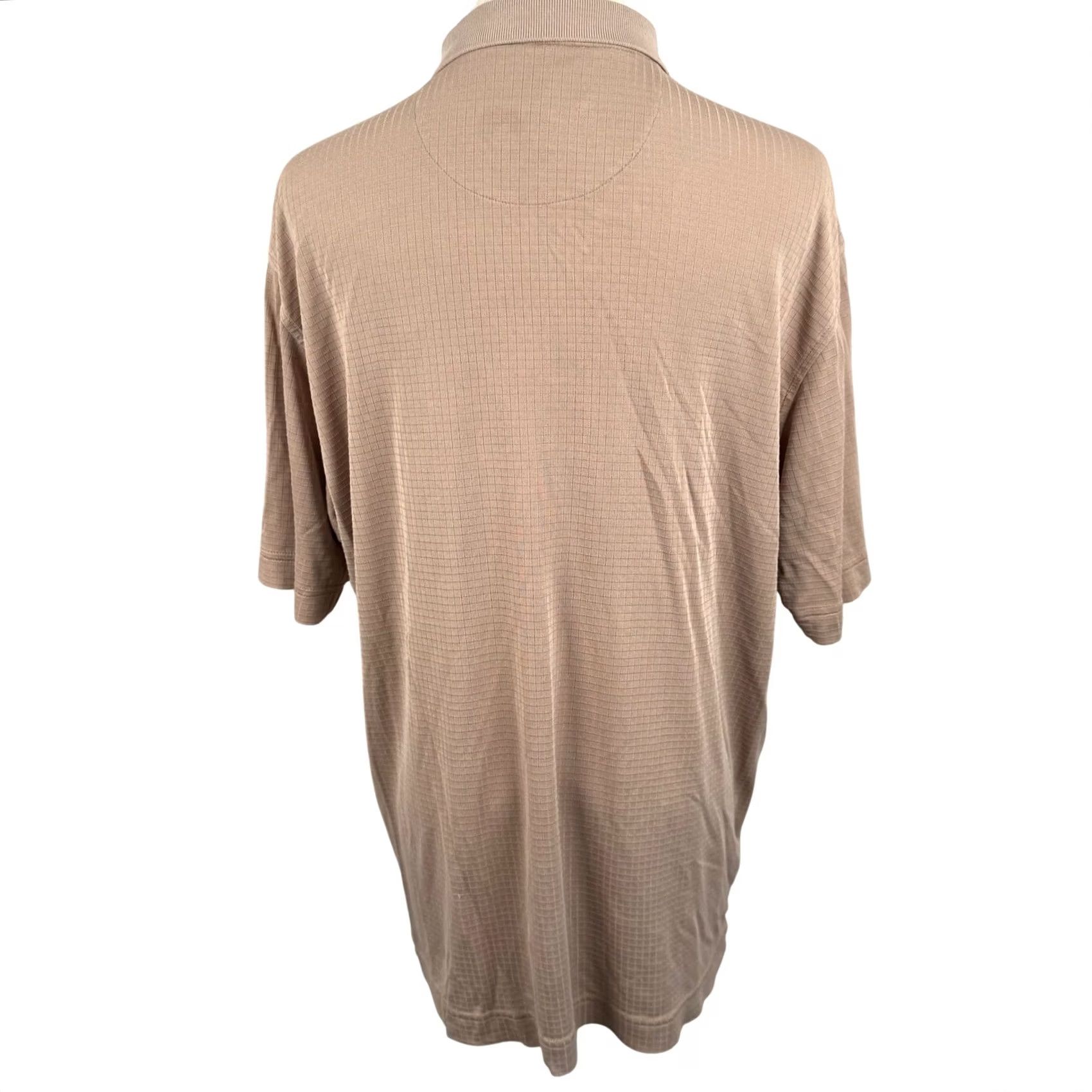 Vintage EUC Daniel Gray Silk Polo Shirt - Vintage Y2K Stripe - Tan Beige Golf Apparel Size US M / EU 48-50 / 2 - 2 Thumbnail