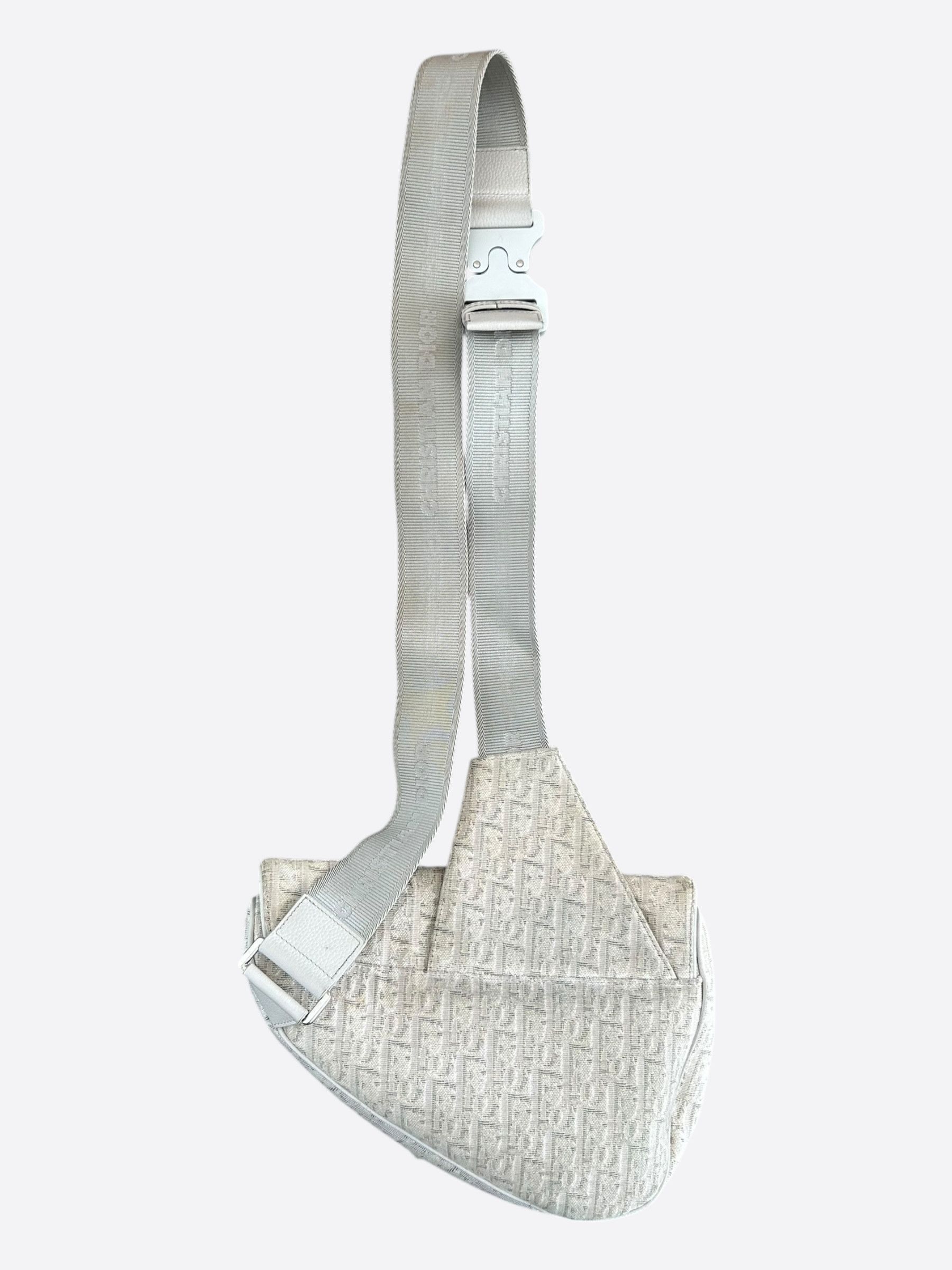 Dior Dior White & Grey Oblique Saddle Bag Size ONE SIZE - 2 Thumbnail