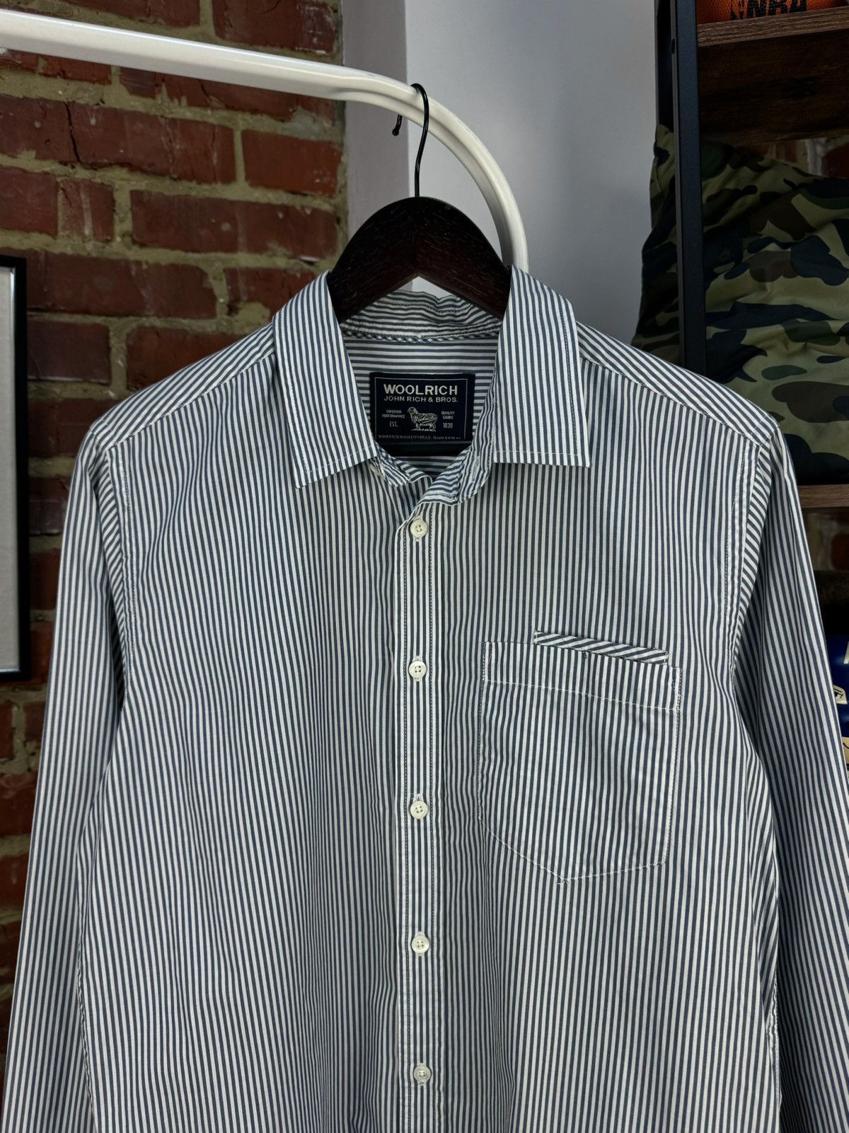 Woolrich Woolen Mills WOOLRICH Striped Pockets Casual Long Sleeve Shirt Size US S / EU 44-46 / 1 - 3 Thumbnail