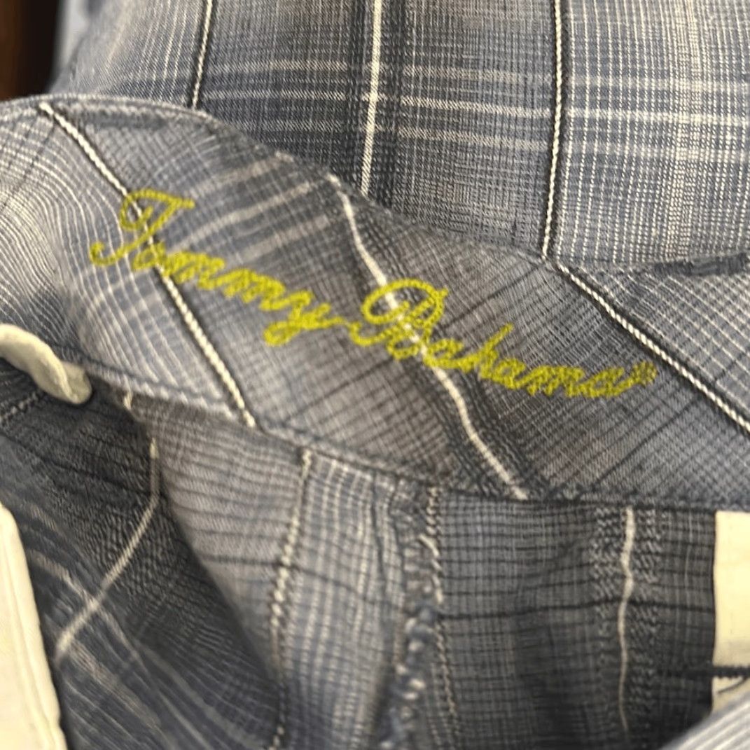 Tommy Bahama Tommy Bahama Blue Plaid Linen Silk Blend Shorts Men 40 Multicolor Plaid Cargo Shirt? Size US 40 / EU 56 - 4 Thumbnail