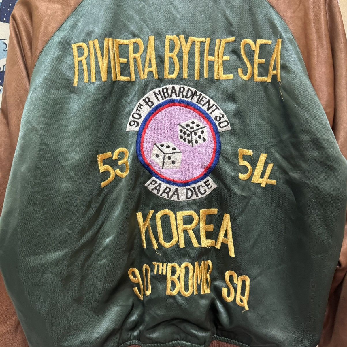 Japanese Brand Vintage 80s Sukajan Jacket CAB Clothing Korea Tour Para-Dice Size US S / EU 44-46 / 1 - 5 Thumbnail