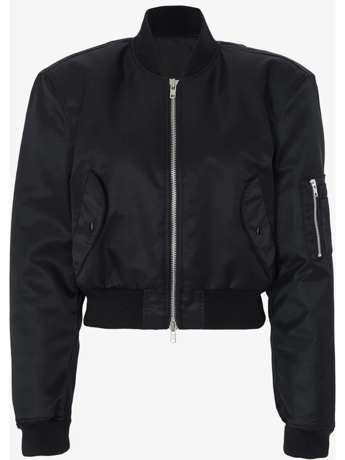 Mati Cropped Padded Bomber - Black