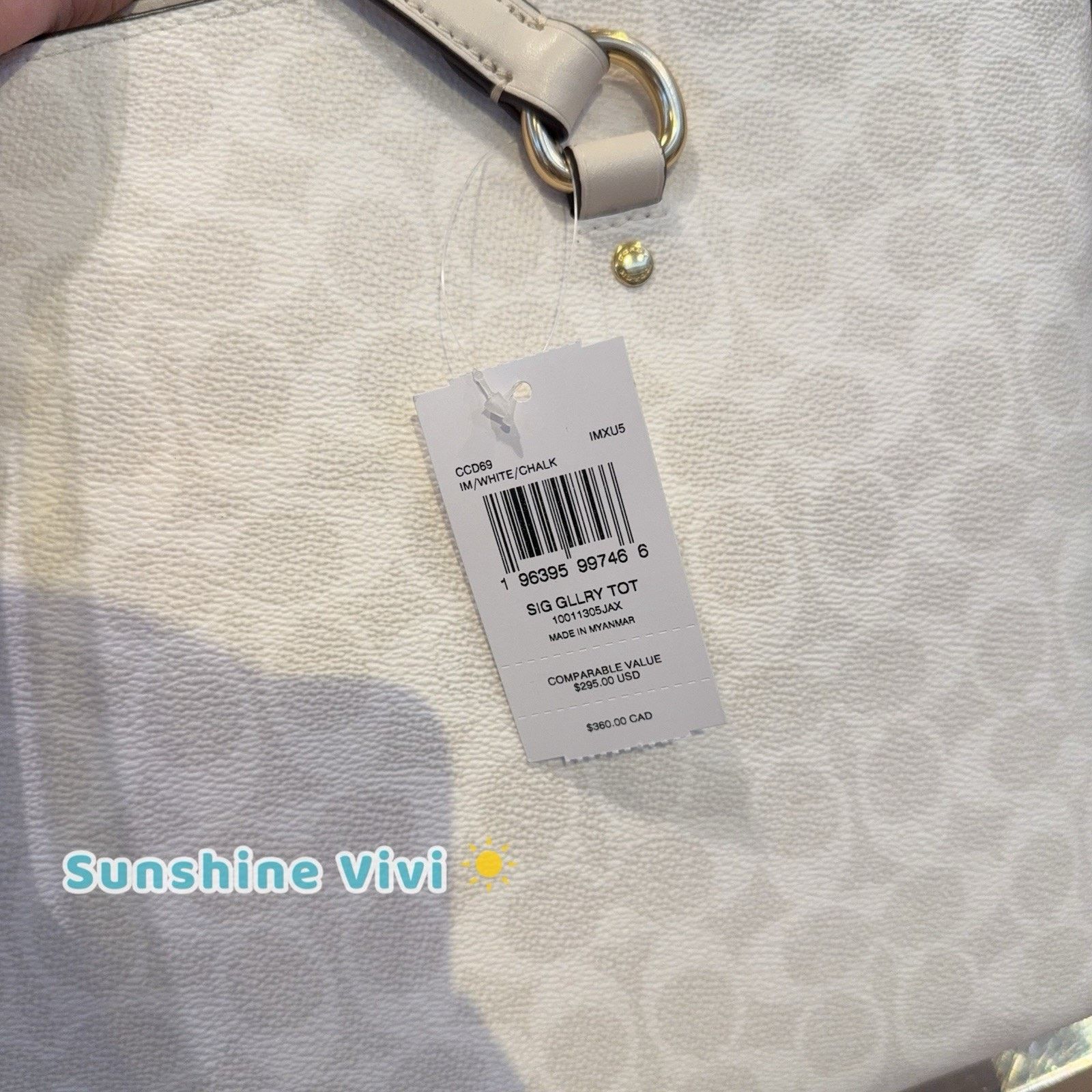 Coach NWT COACH Station Tote Bag Canvas CCD69 Gold/White/Chalk Size ONE SIZE - 4 Thumbnail