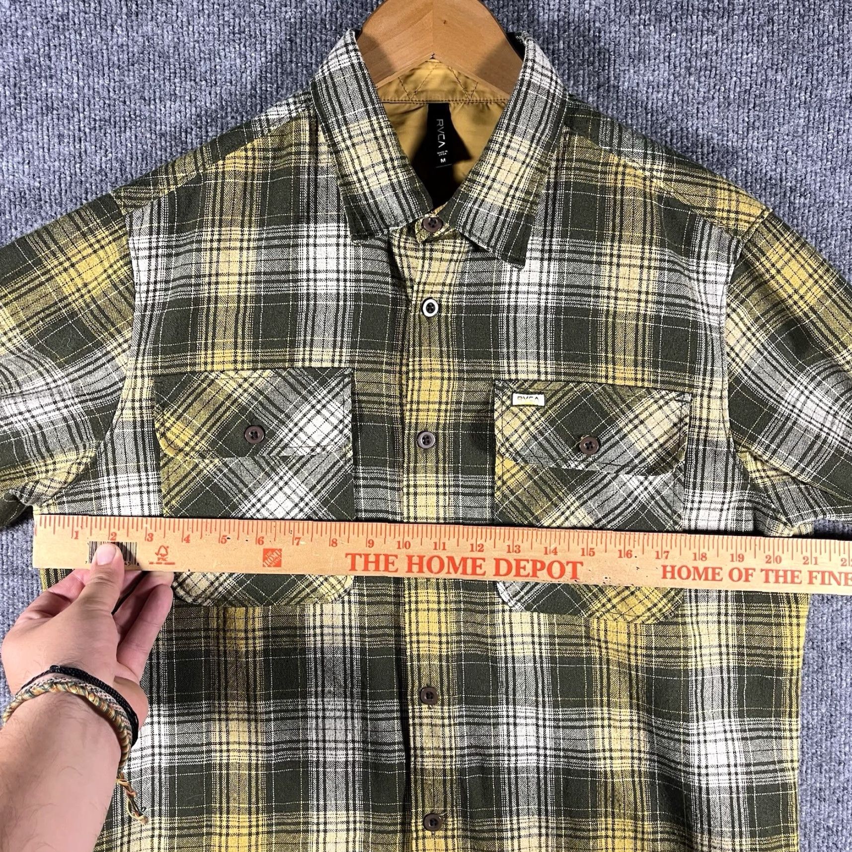RVCA RVCA Flannel Shirt Mens Medium Wool Blend Heavy Button Up Shacket Skate Surf Size US M / EU 48-50 / 2 - 6 Thumbnail