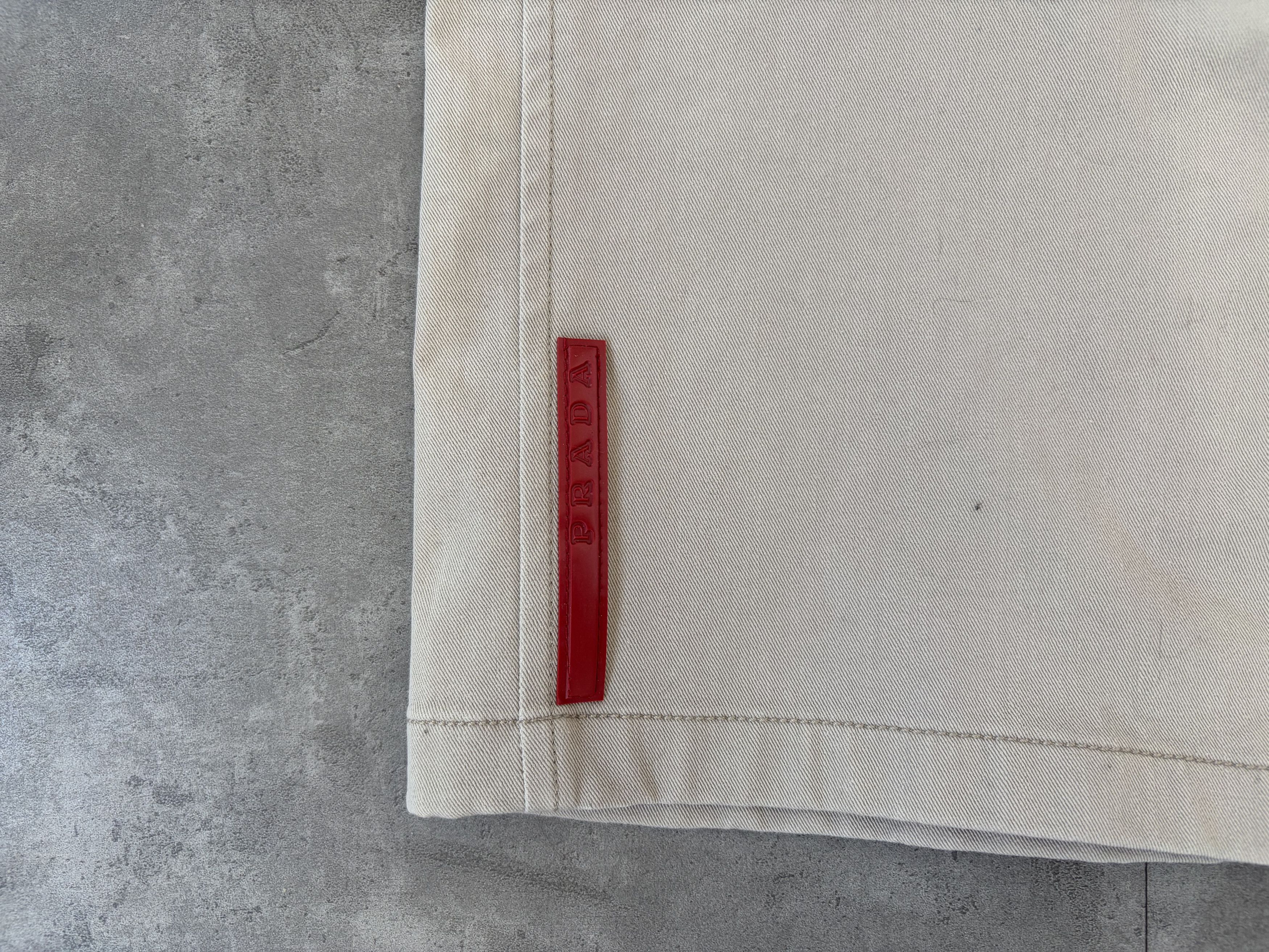 Prada 🔴 PRADA Pants Beige Sport Red Tab 2000s Pockets Cotton 48 Size US 32 / EU 48 - 2 Thumbnail