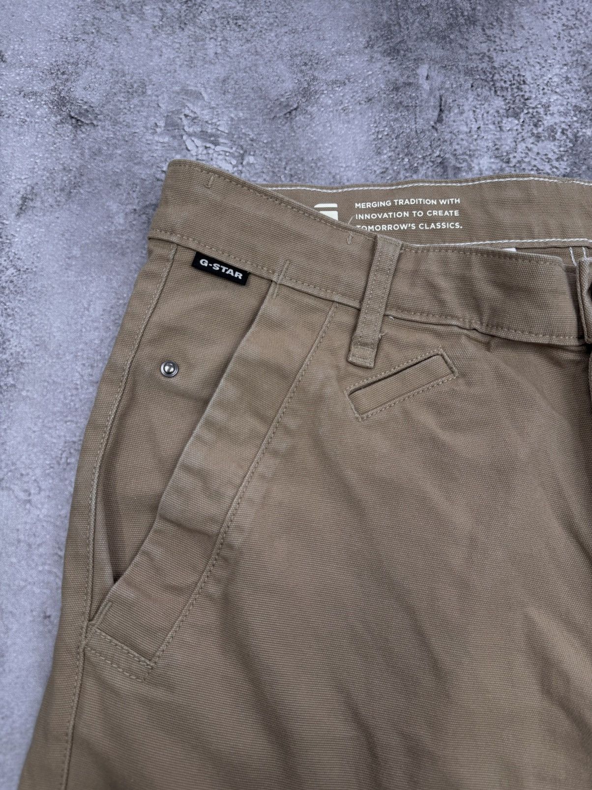 G-Star G-Star Raw Men Bronson 2.0 Chino Pants Beige Straight Size US 33 - 8 Thumbnail