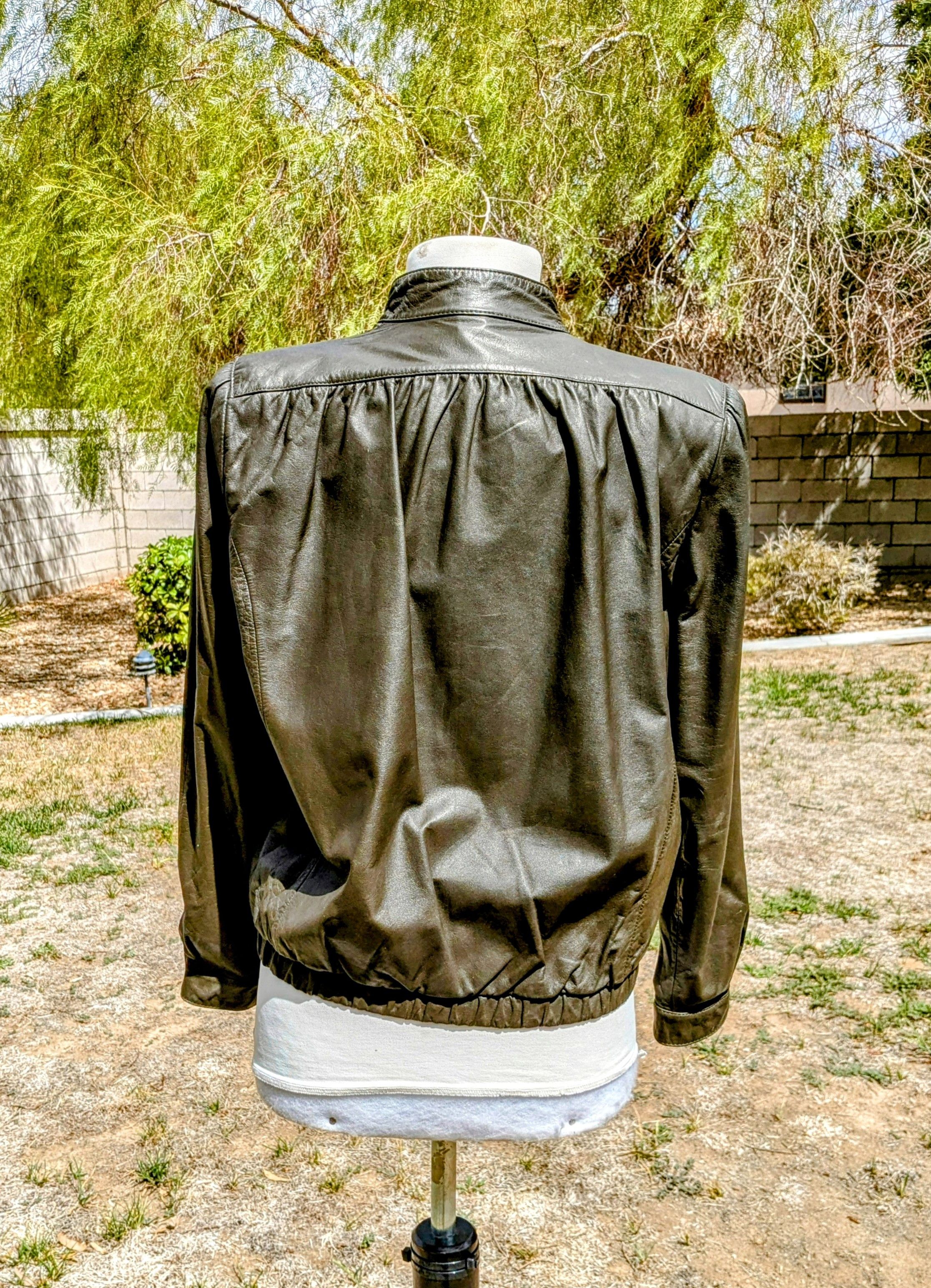 Other 1980s GJS Vintage Leather Zip-Up Bomber Racing Korean Jacket Size S / US 4 / IT 40 - 4 Thumbnail