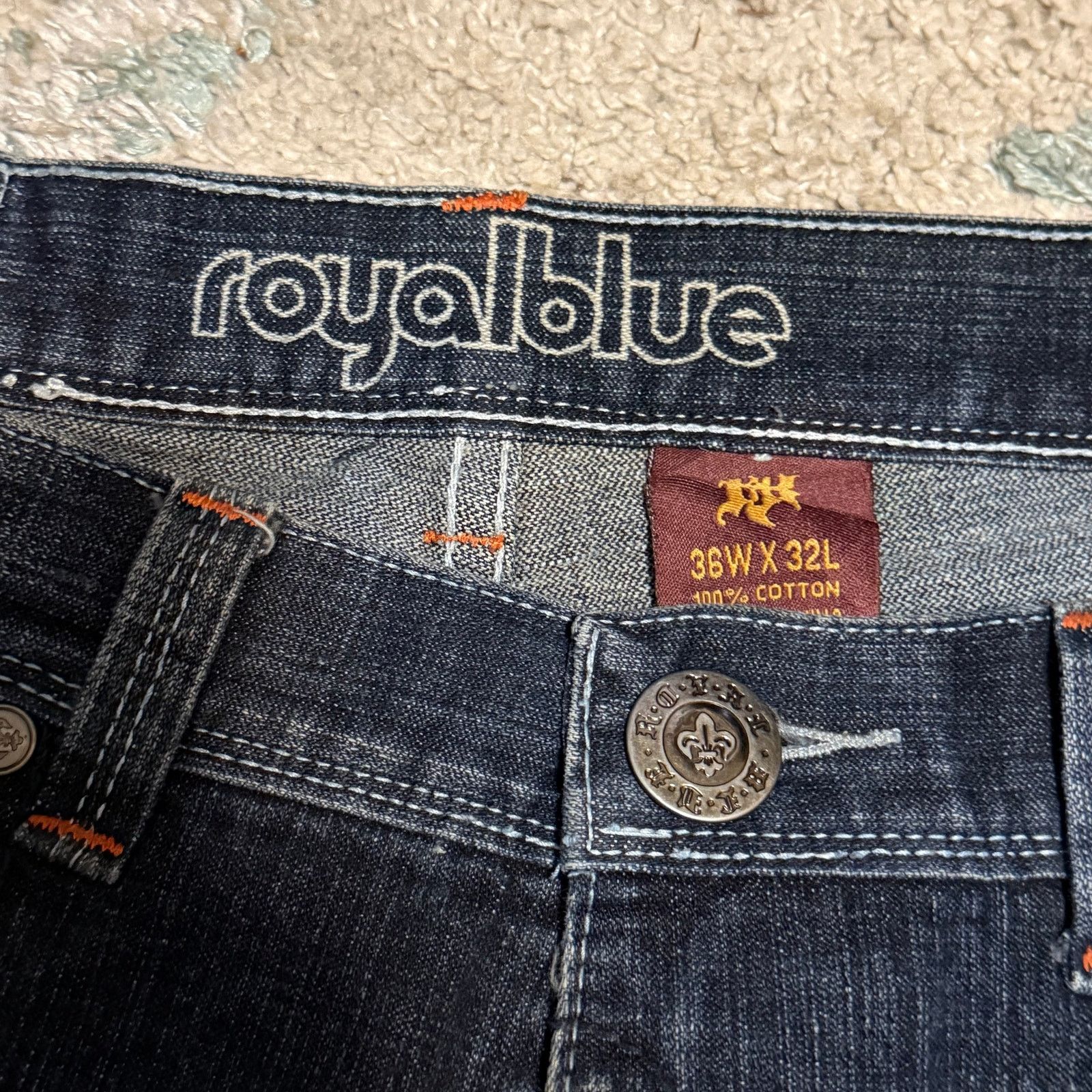 Anchor Blue Vintage Royal Blue Baggy Jeans 36x32 Dark Wash Y2K Wide Leg Size US 36 / EU 52 - 5 Thumbnail
