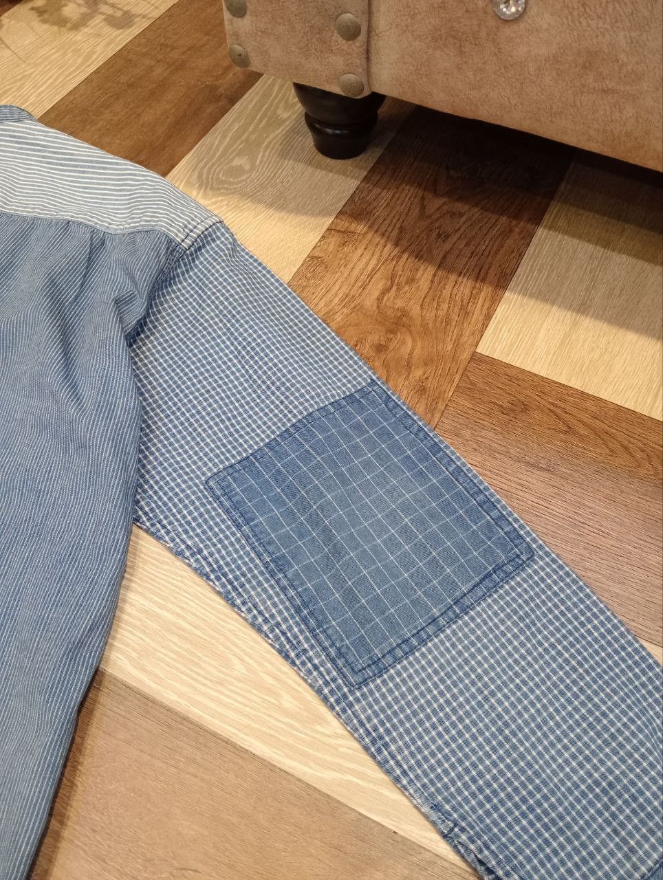 Issey Miyake NE-NET ISSEY MIYAKE PATCHWORK DENIM SHIRT Size US L / EU 52-54 / 3 - 9 Thumbnail