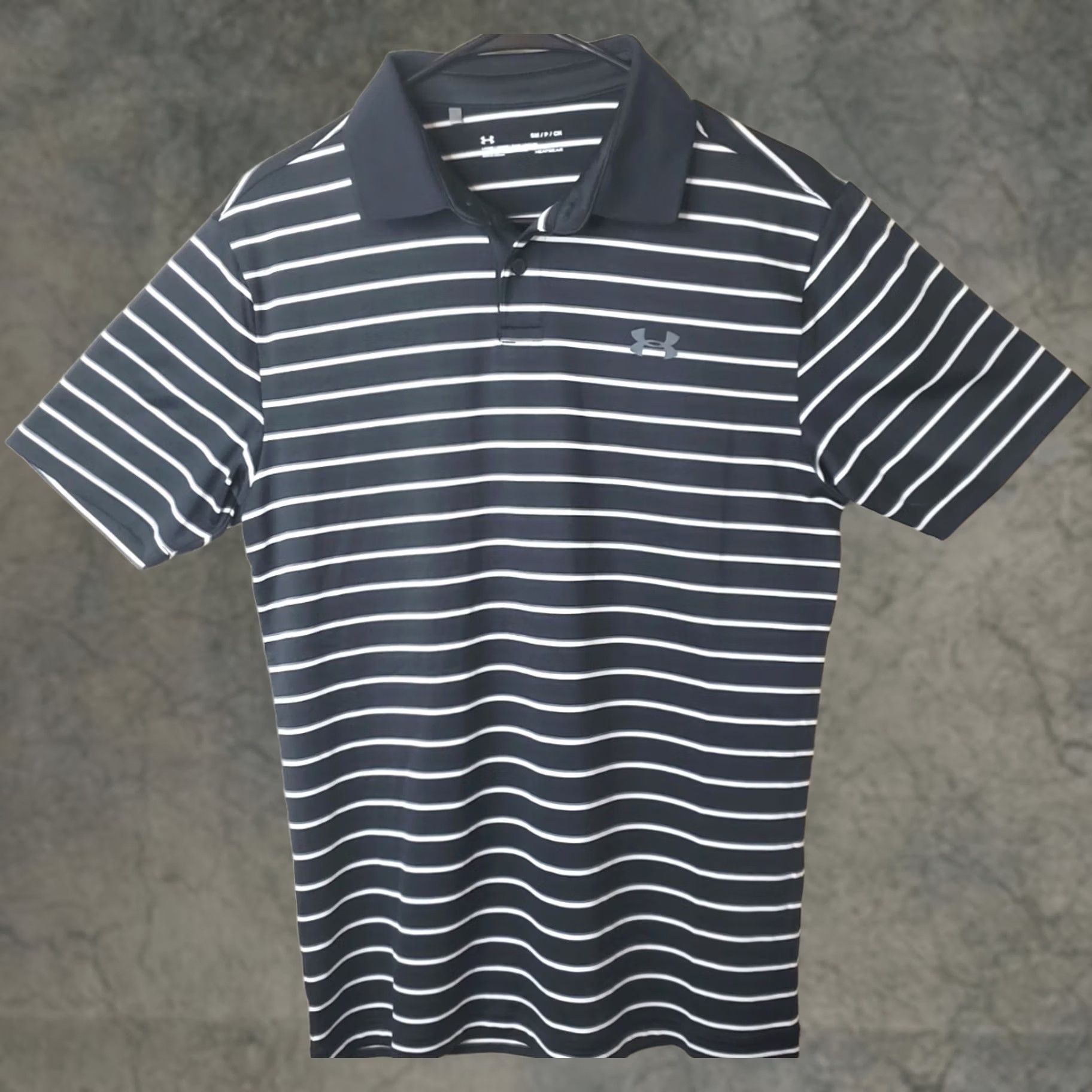 Under Armour UNDER ARMOUR HEATGEAR Polo Shirt Striped Short Sleeve Men S Black White Loose Fit Polo Collar 38 in S Regular Mens Size US S / EU 44-46 / 1 - 1 Thumbnail