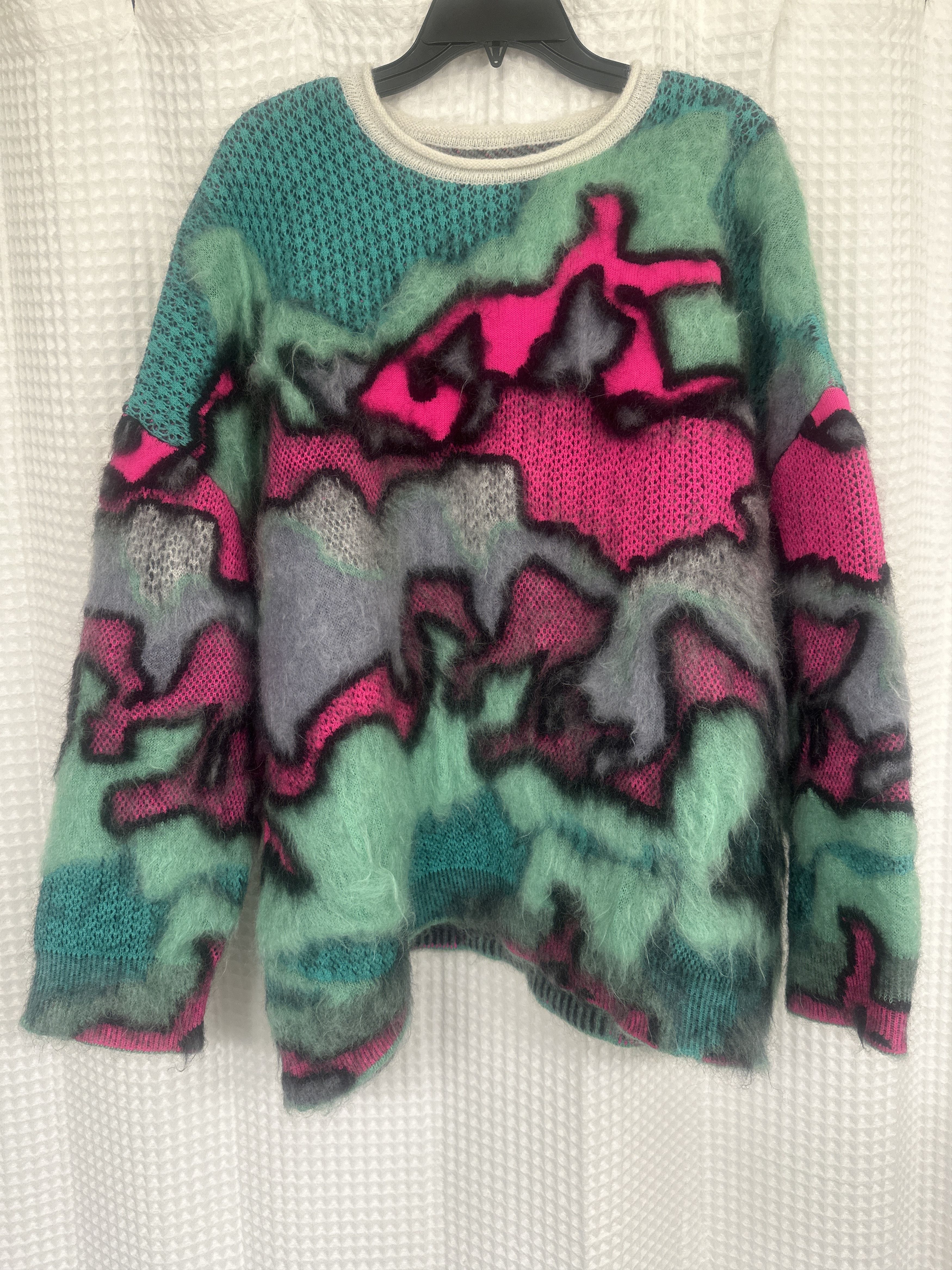 Loewe Loewe Oversized Multi Camo Jacquard-Knit Mohair Sweater Size US S / EU 44-46 / 1 - 3 Thumbnail
