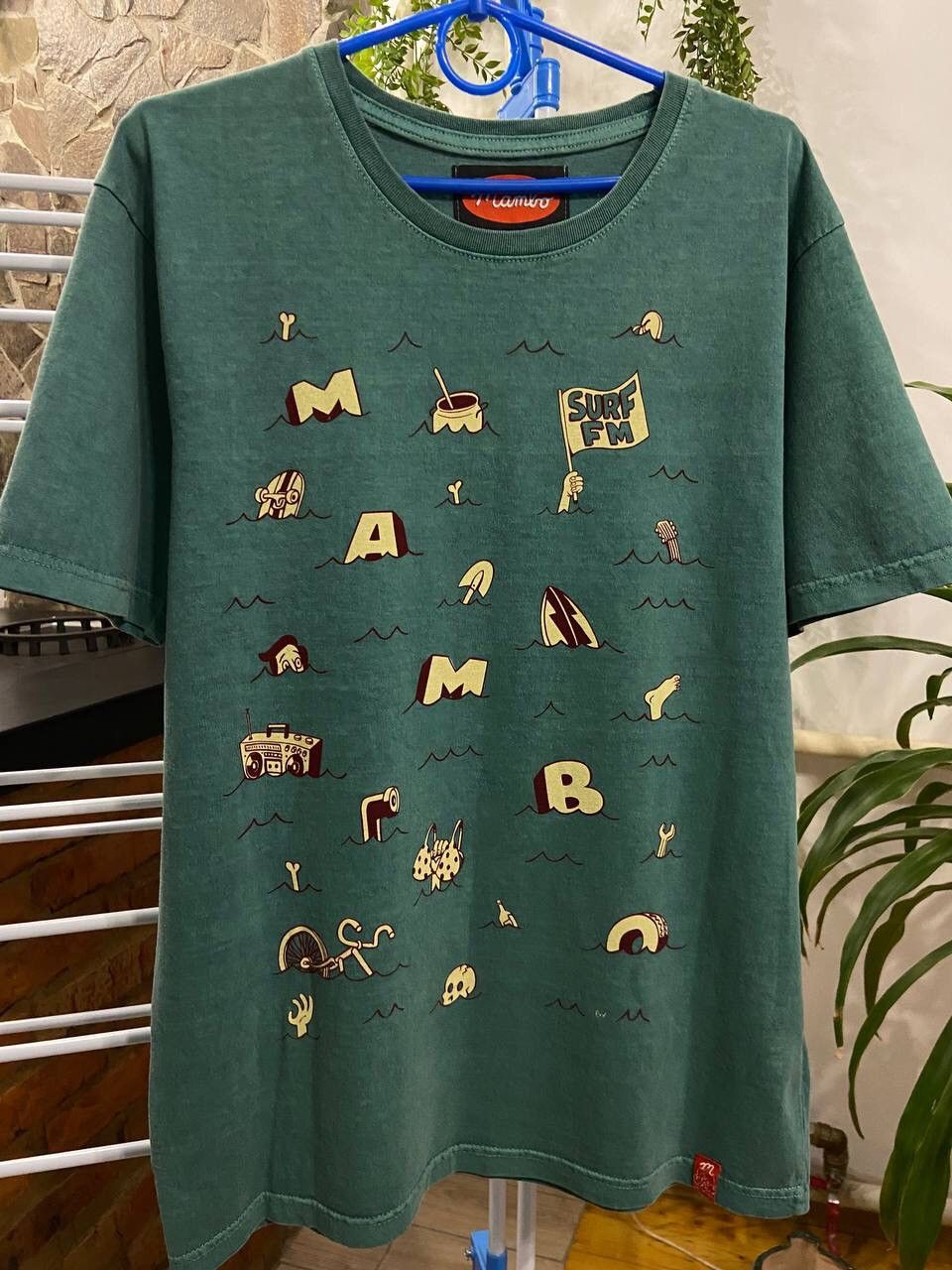 Mambo Mambo "By" Print Pattern Big Logo Vintage Green T Shirt Size US S / EU 44-46 / 1 - 3 Thumbnail