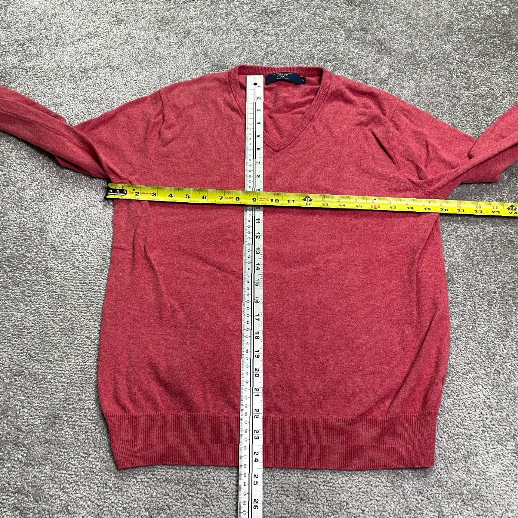 J.Crew J.Crew Men's Medium Red V-Neck Cashmere Cotton Pullover Sweater Lightweight Business Casual Size US M / EU 48-50 / 2 - 7 Thumbnail