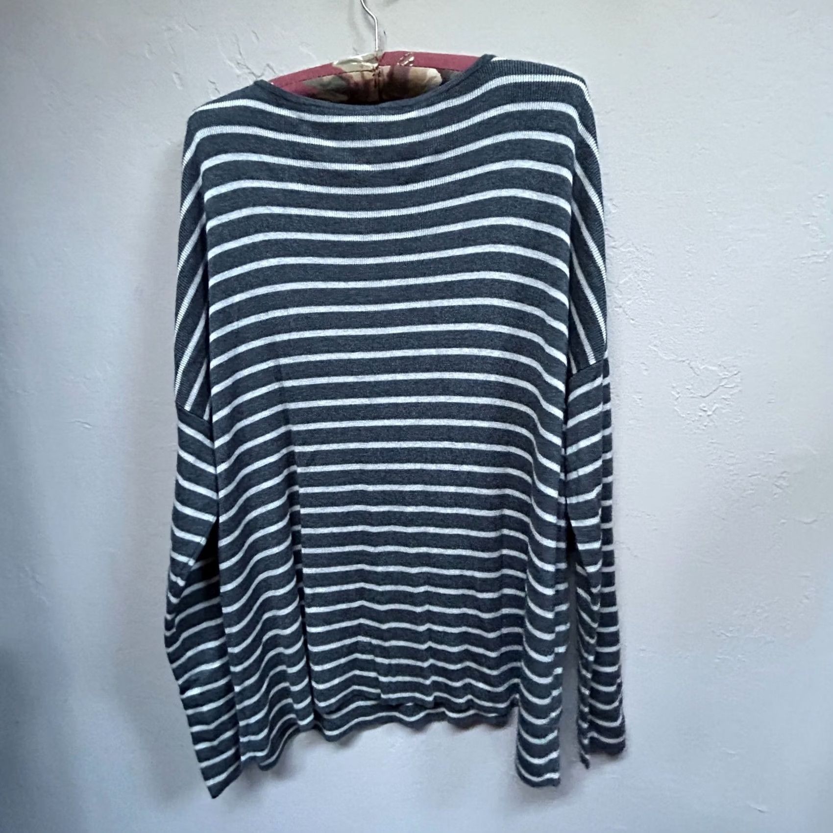 Eileen Fisher Eileen Fisher Women’s Pullover Sweater Merino Wool Blend Striped Gray XL Size XL / US 12-14 / IT 48-50 - 2 Thumbnail