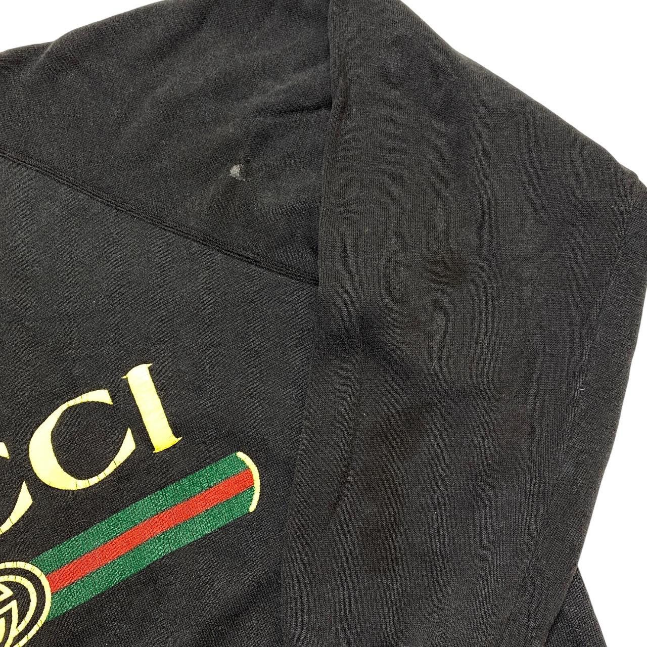 Vintage Distressed BL Gucci Print Black Sweatshirt Size US L / EU 52-54 / 3 - 4 Thumbnail