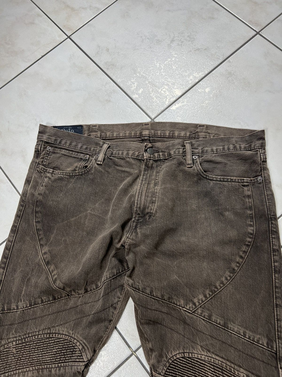 Polo Ralph Lauren Polo Ralph Lauren moto biker denim jeans washed freelander Size US 40 / EU 56 - 3 Thumbnail