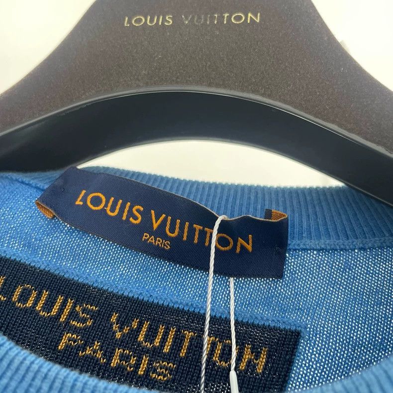 Louis Vuitton Louis Vuitton Blue Knit Logo Short Sleeve T-shirt Size US M / EU 48-50 / 2 - 4 Thumbnail