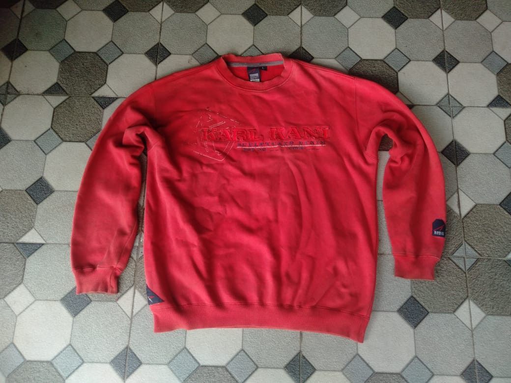 Karl Kani Karl Kani Vintage 90s Embroidery Sweater Streetwear Red Size US L / EU 52-54 / 3 - 6 Thumbnail