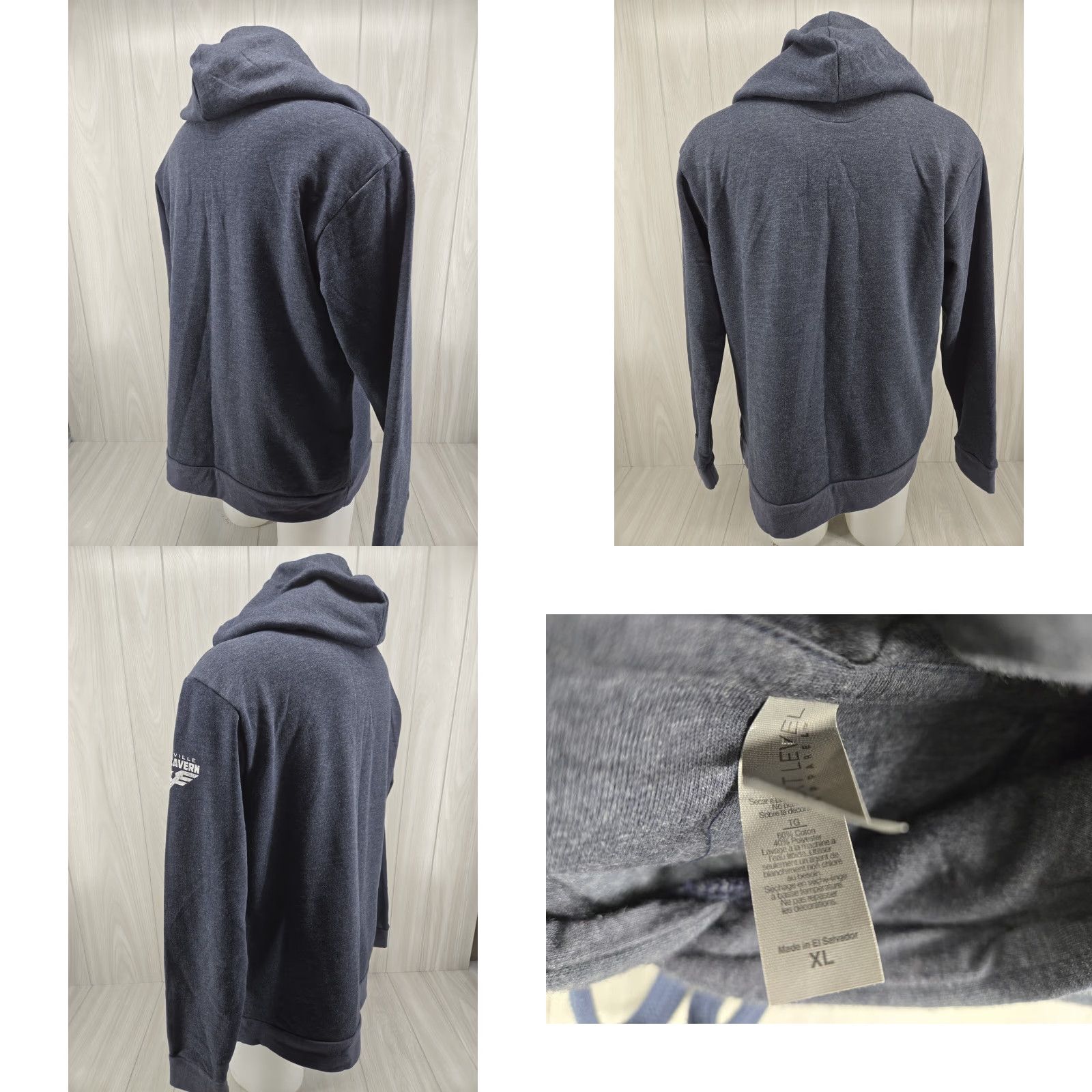 Next Level VINTAGE Louisville Mega Cavern Hoodie Mens XL Blue Pullover Size US XL / EU 56 / 4 - 8 Thumbnail