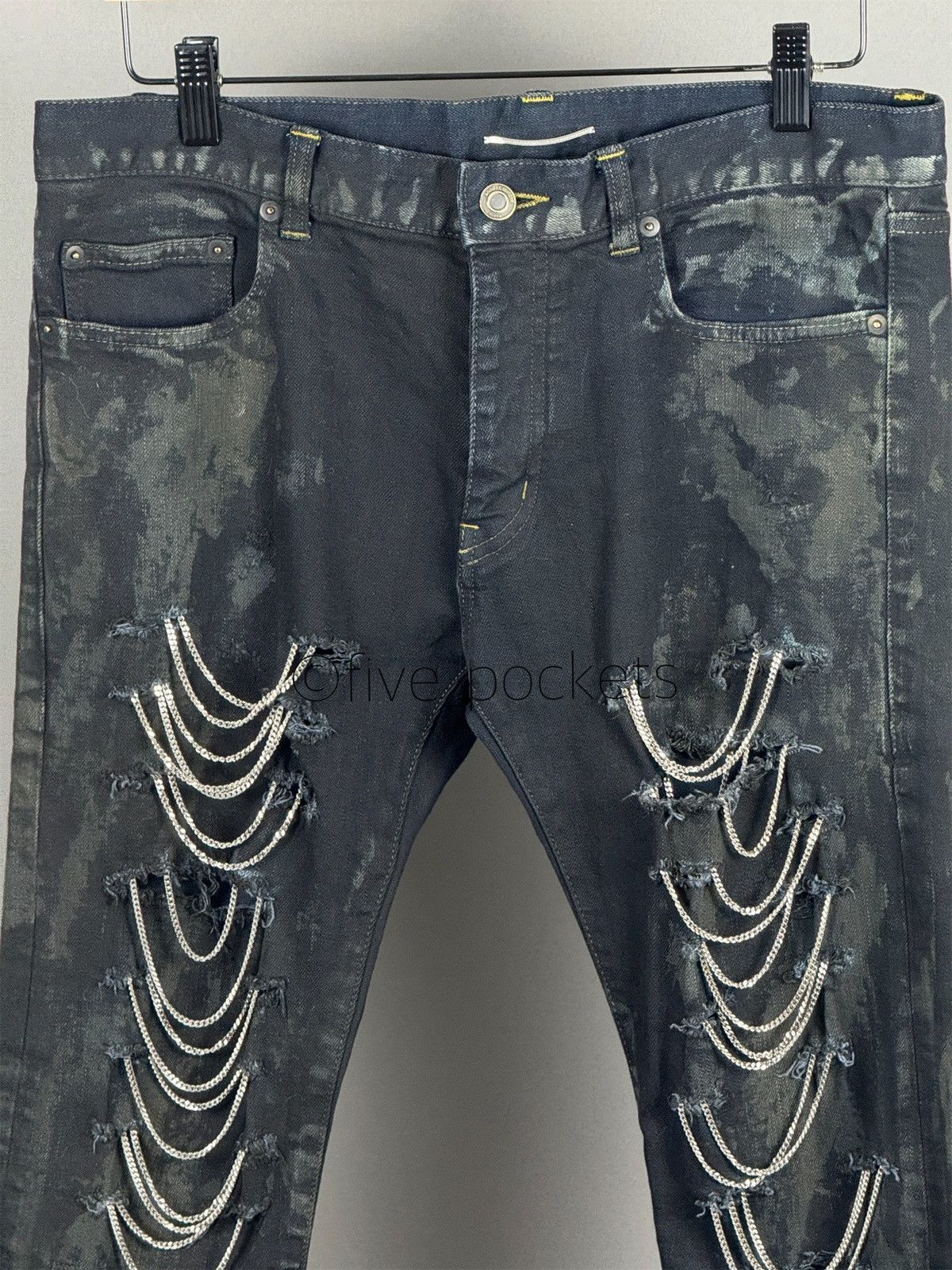 Saint Laurent Paris F/W 2013 Saint Laurent Distressed Chain Denim Jeans Size US 32 / EU 48 - 4 Thumbnail