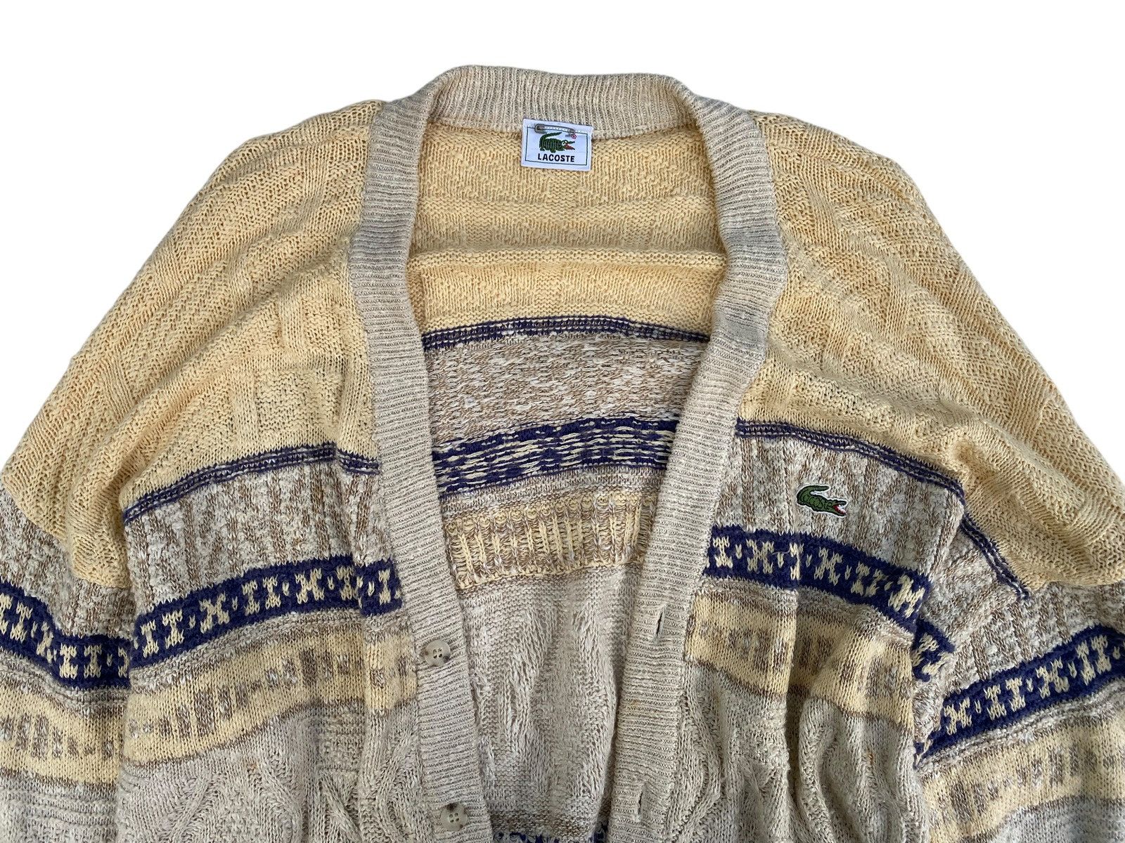 Lacoste × Vintage Vtg Lacoste Sweater Knitwear Cardigan Size L / US 10 / IT 46 - 3 Thumbnail