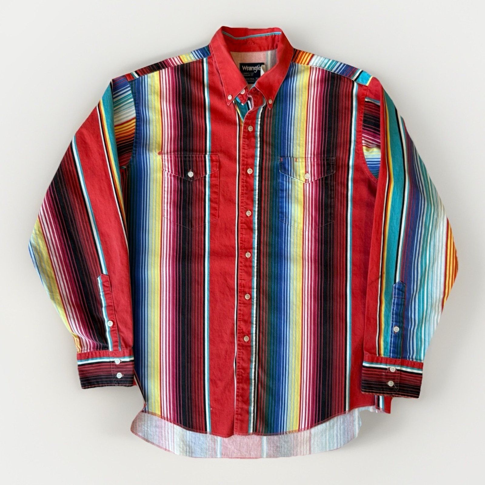 Vintage Wrangler Brushpopper Shirt 16.5 Multicolor 80s