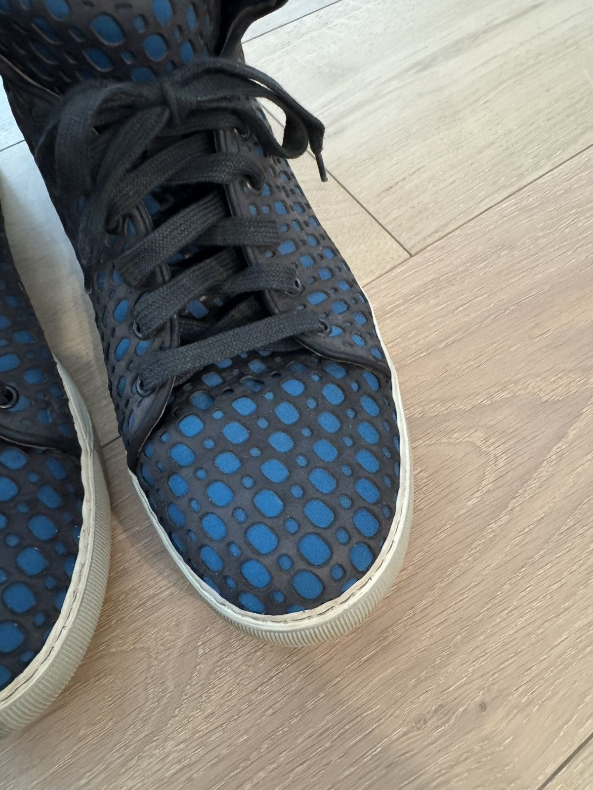 Lanvin Lanvin Blue & Black Leather High-Top Sneakers Men’s Sz 10 Size US 10 / EU 43 - 7 Thumbnail