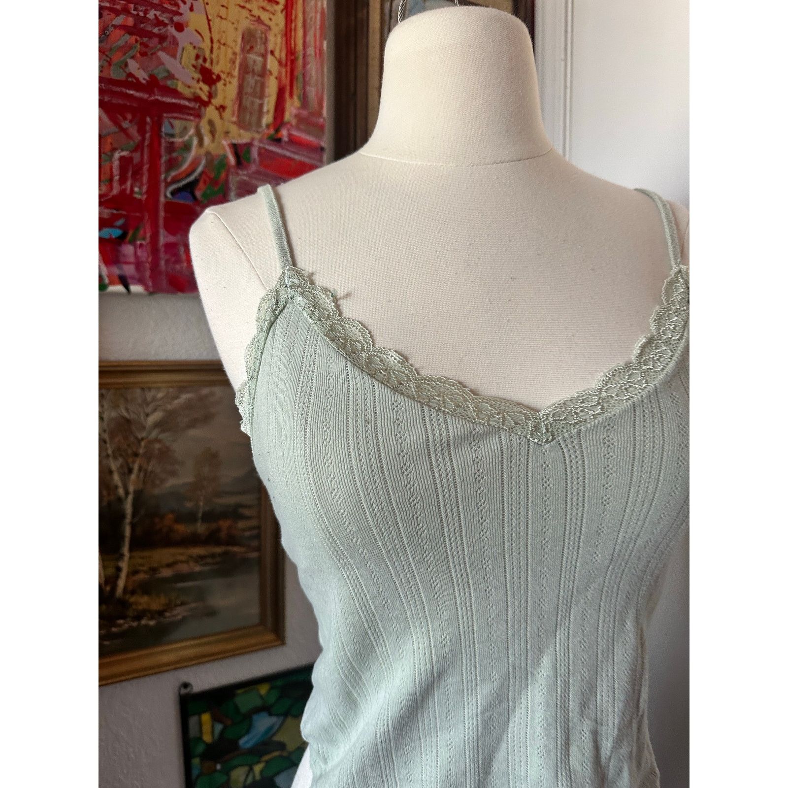 Bdg bdg light green knit cropped sweater vest tank top Size M / US 6-8 / IT 42-44 - 2 Thumbnail