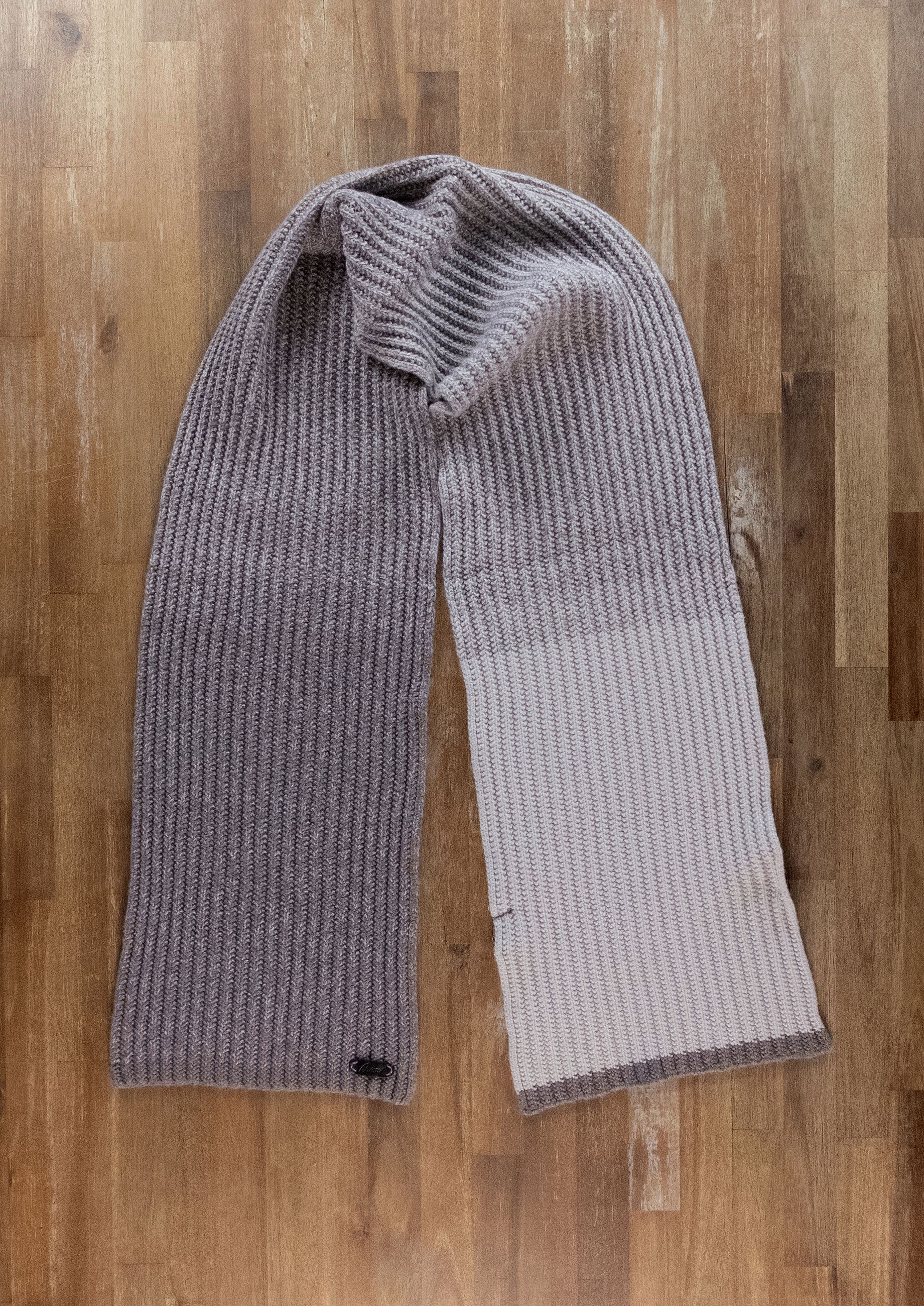 Brioni BRIONI beige ribbed cashmere wool blend knit scarf Size ONE SIZE - 1 Thumbnail