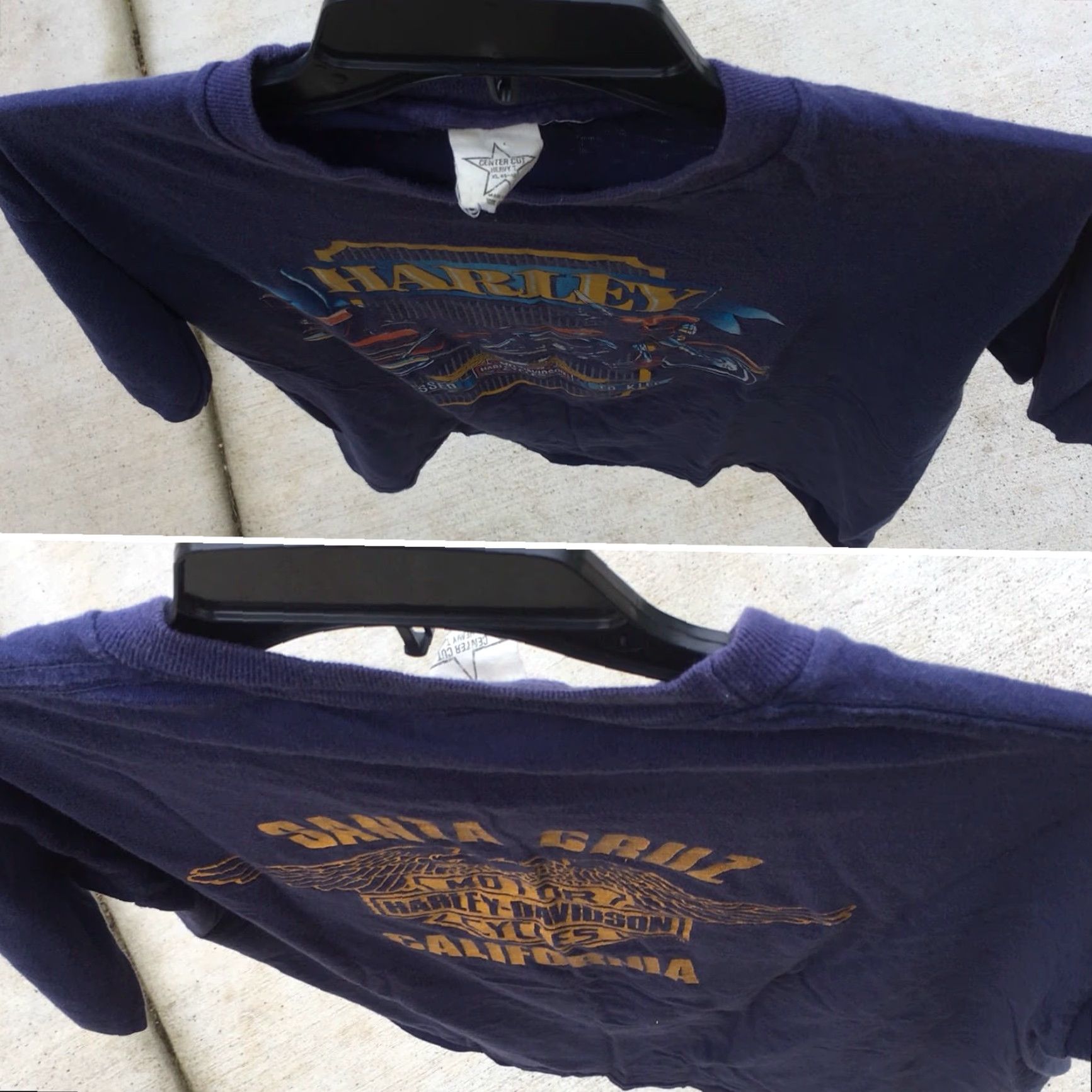 Vintage VINTAGE Harley Davidson Dressed To Kill T-Shirt XL 1987 Blue Men Santa Cruz CA Center Cut Heavy T Graphic Tee Size US XL / EU 56 / 4 - 4 Thumbnail
